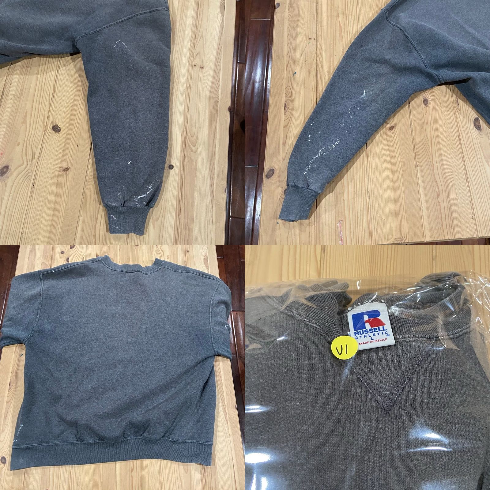 Russell Athletic VINTAGE 90s Russell Athletic Crew Neck Sweatshirt Mens Large Gray Cotton Polyester Fleece All Seasons Logo Embroidered Size US L / EU 52-54 / 3 - 8 Thumbnail
