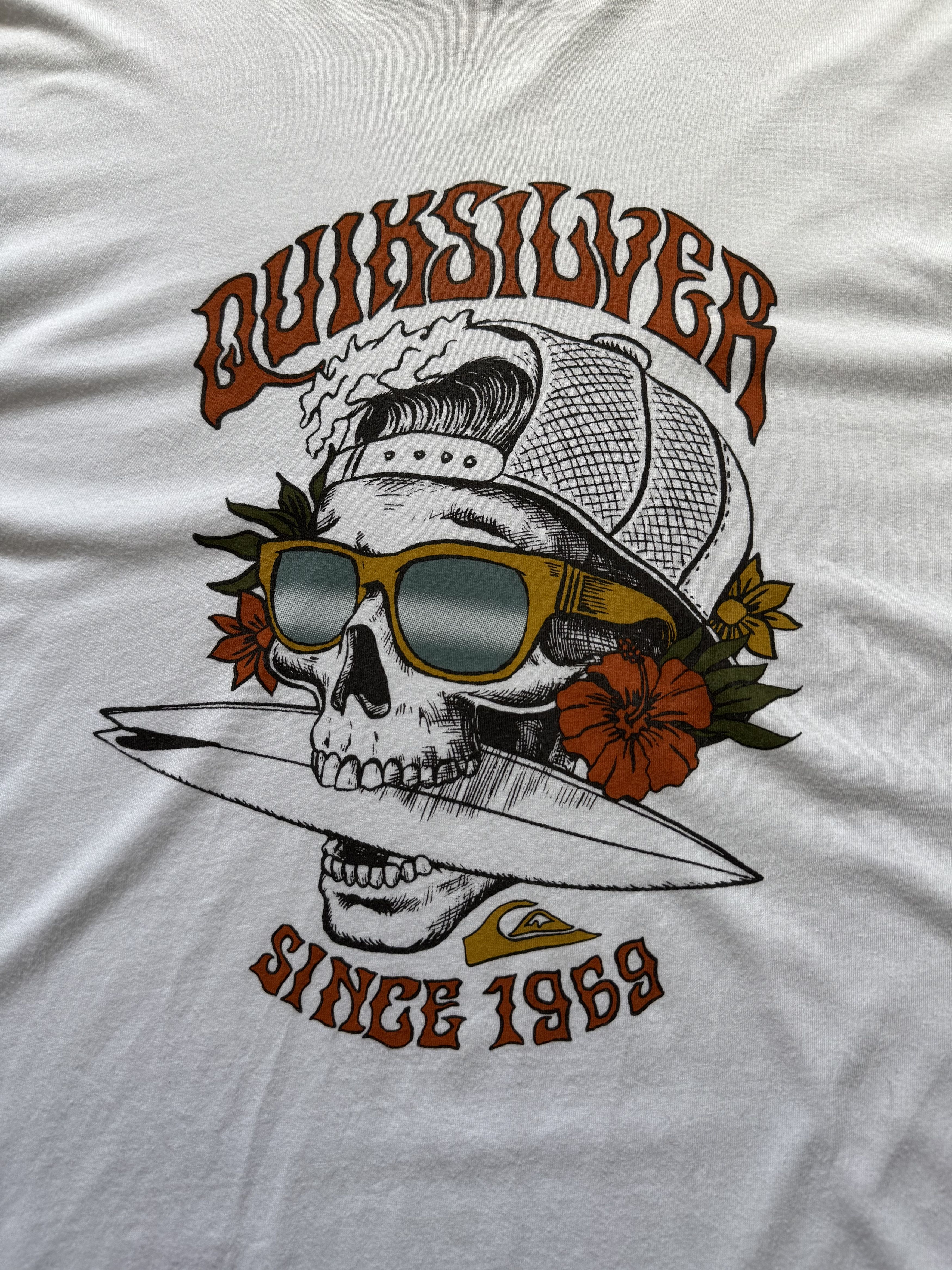 Quiksilver Quiksilver surf white tee t-shirt Size US L / EU 52-54 / 3 - 2 Thumbnail