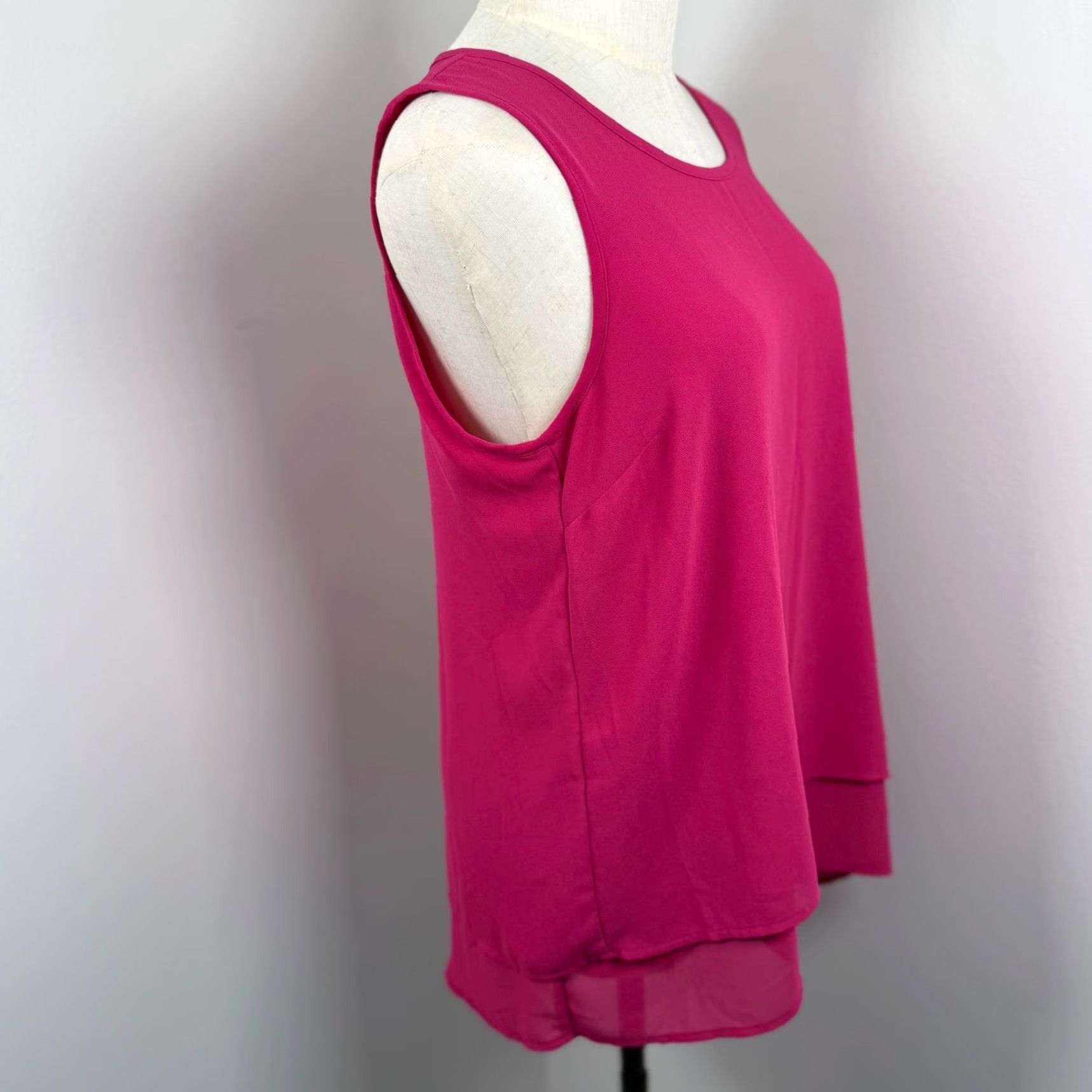 Vintage Michael Kors Tank Top Womens M Pink Magenta Split Back Layered Sleeveless Crew Neck Size M / US 6-8 / IT 42-44 - 4 Thumbnail