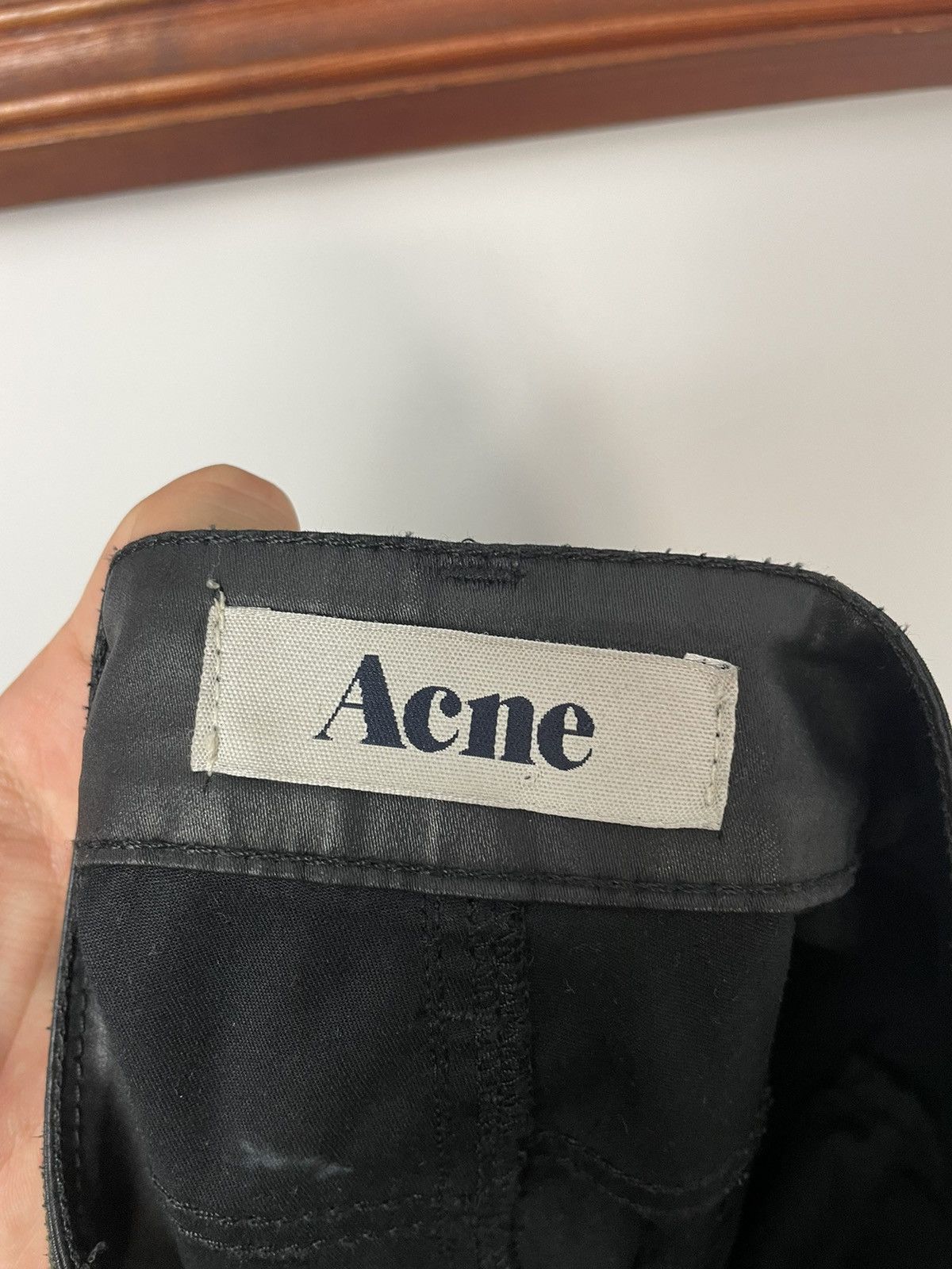 Acne Studios Acne Studios Waxed Black Pant Designer Luxury High Quality Size 34" / US 12 / IT 48 - 3 Thumbnail