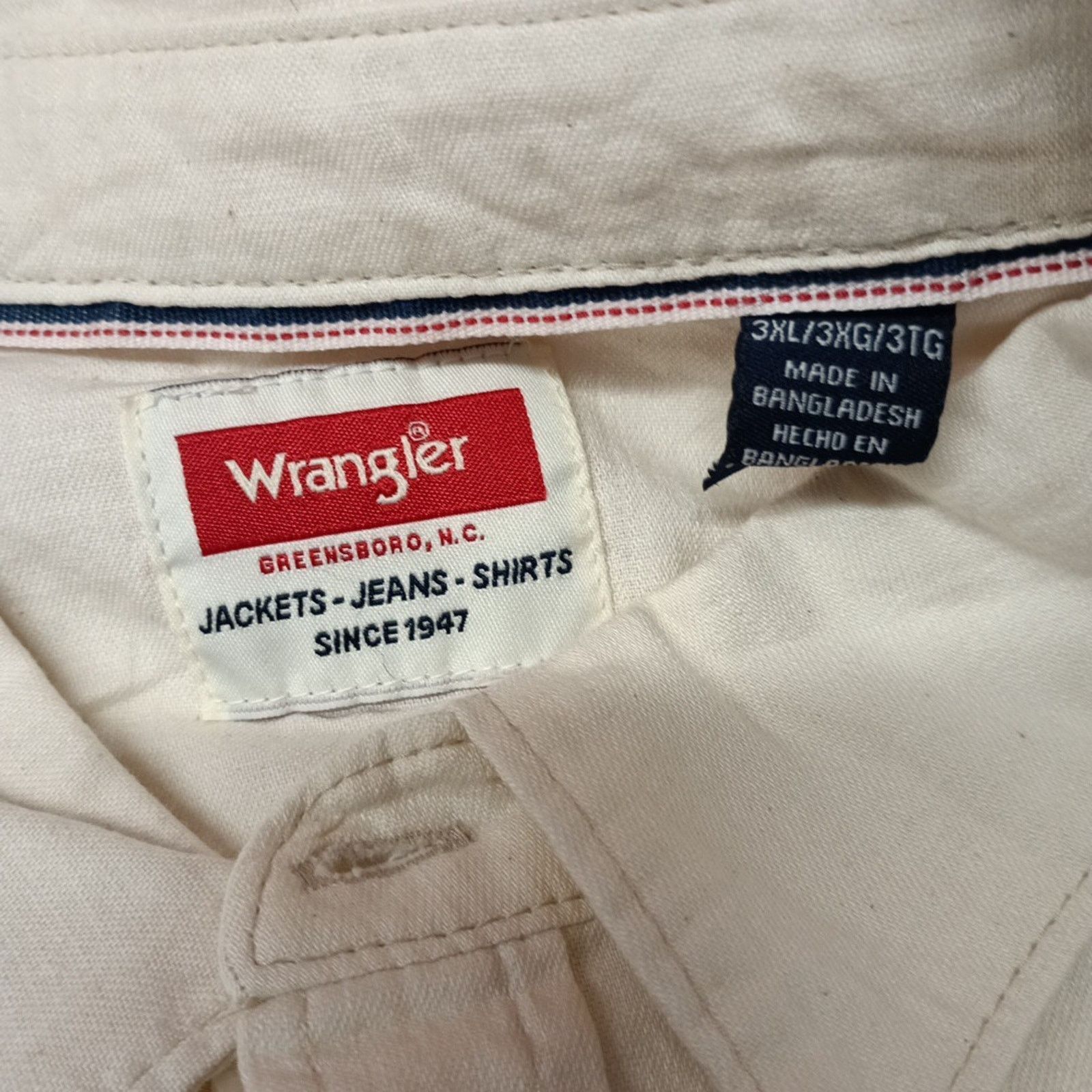 Wrangler Wrangler Snap Woven Shirt Men's 3XL Cowboy Wash Beige LS Size US XXL / EU 58 / 5 - 4 Thumbnail