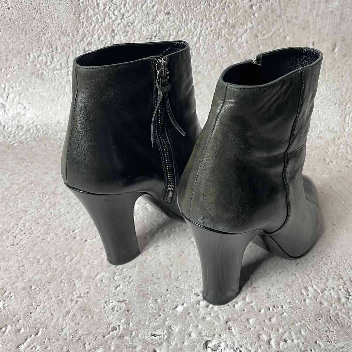 Prada × Vintage Mi Miu Black Leather Ankle Boots sz 39 Size US 9.5 / IT 39.5 - 5 Thumbnail