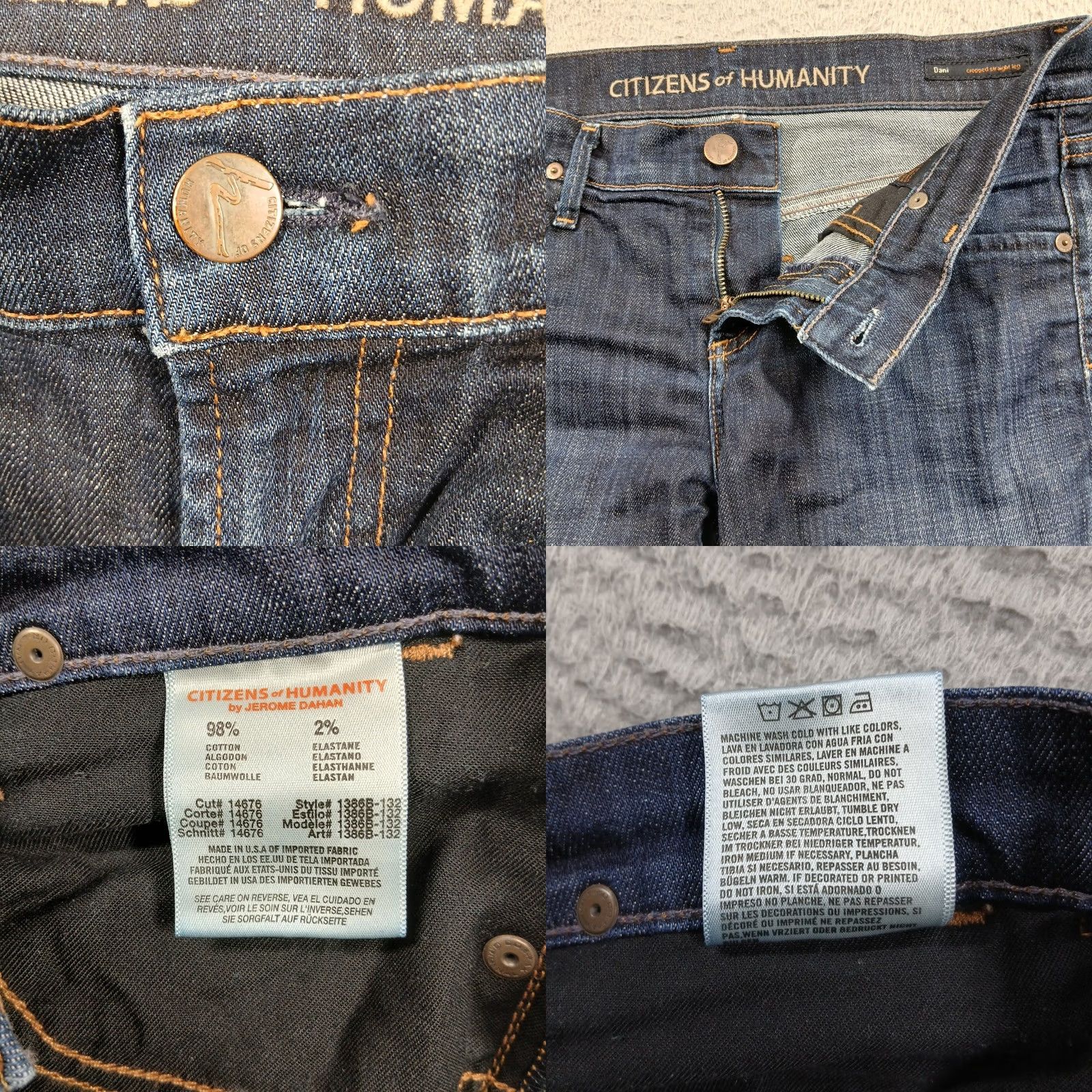 Citizens Of Humanity Citizens of Humanity Thompson Mid Rise Skinny Crop Jeans Womens 26 Dark Indigo EUC Size 26" / US 2 / IT 38 - 8 Thumbnail