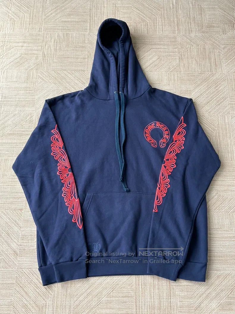 Chrome Hearts CHROME HEARTS Size M Red horseshoe print navy blue hoodie Size US M / EU 48-50 / 2 - 1 Thumbnail