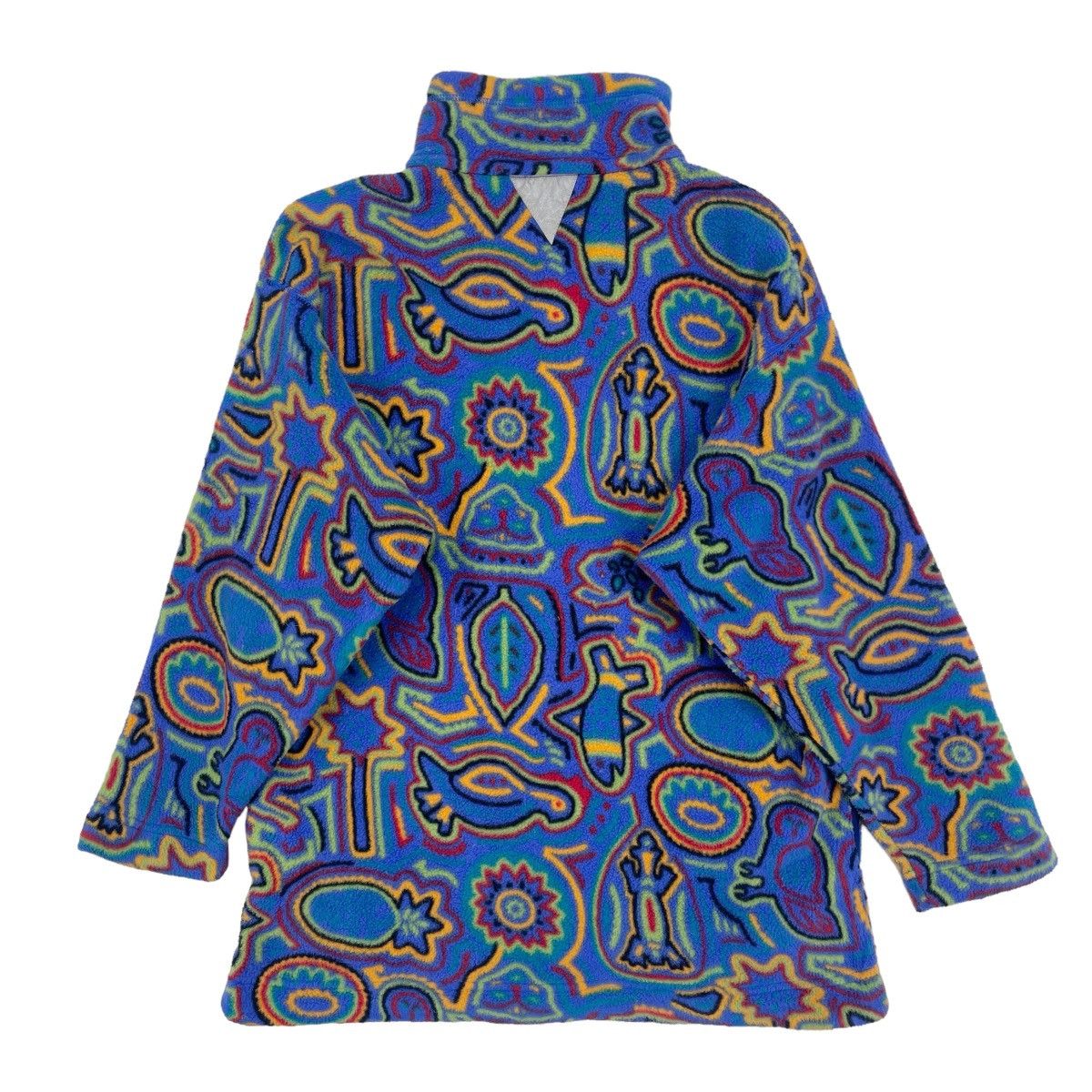 Patagonia × Vintage 90’s Patagonia Art Rainbow Half Button Fleece Size S / US 4 / IT 40 - 2 Thumbnail