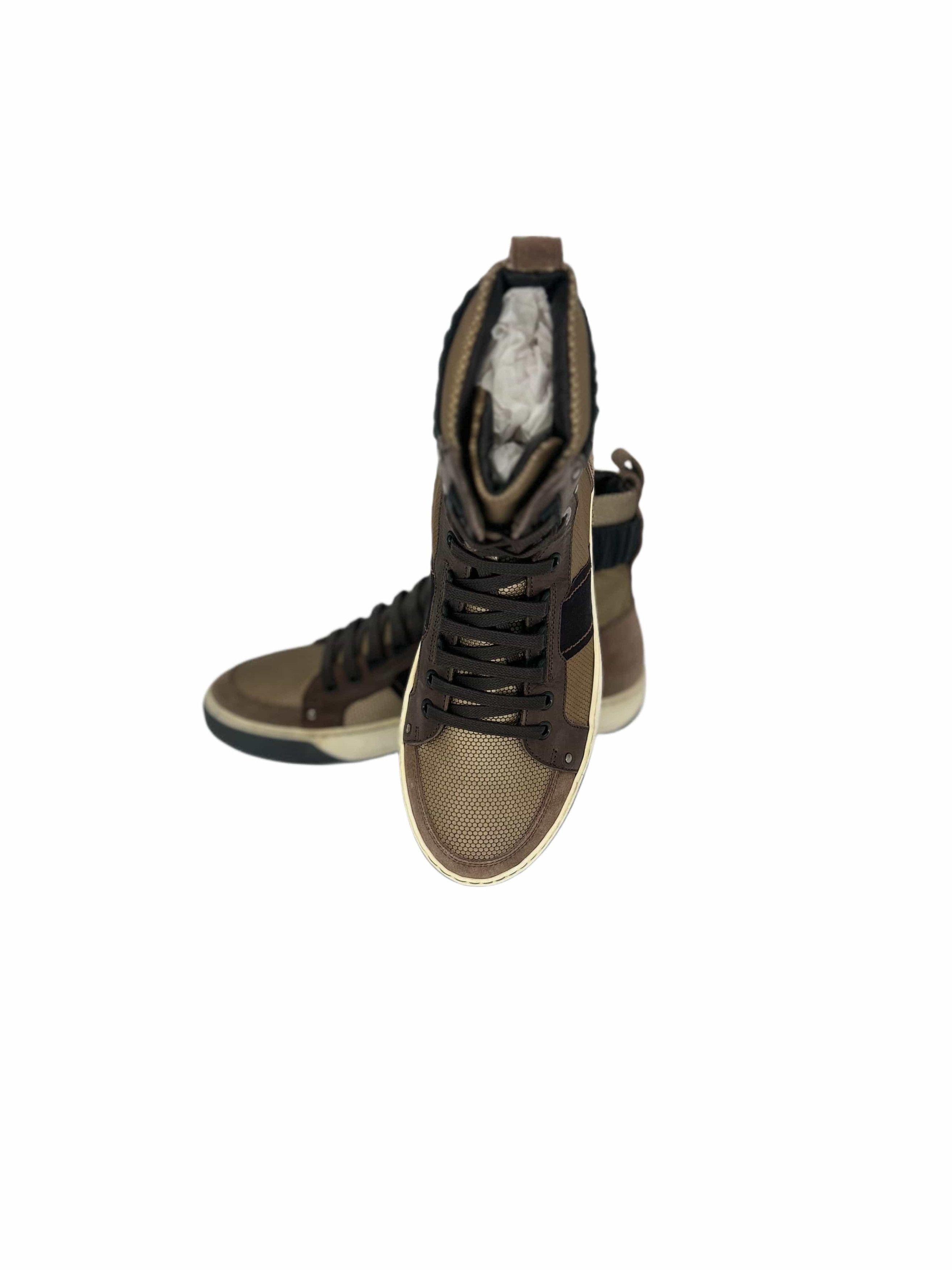 Lanvin Lanvin Brown Multi Fabric Hi Top Sneaker Size US 5 / EU 37 - 4 Thumbnail