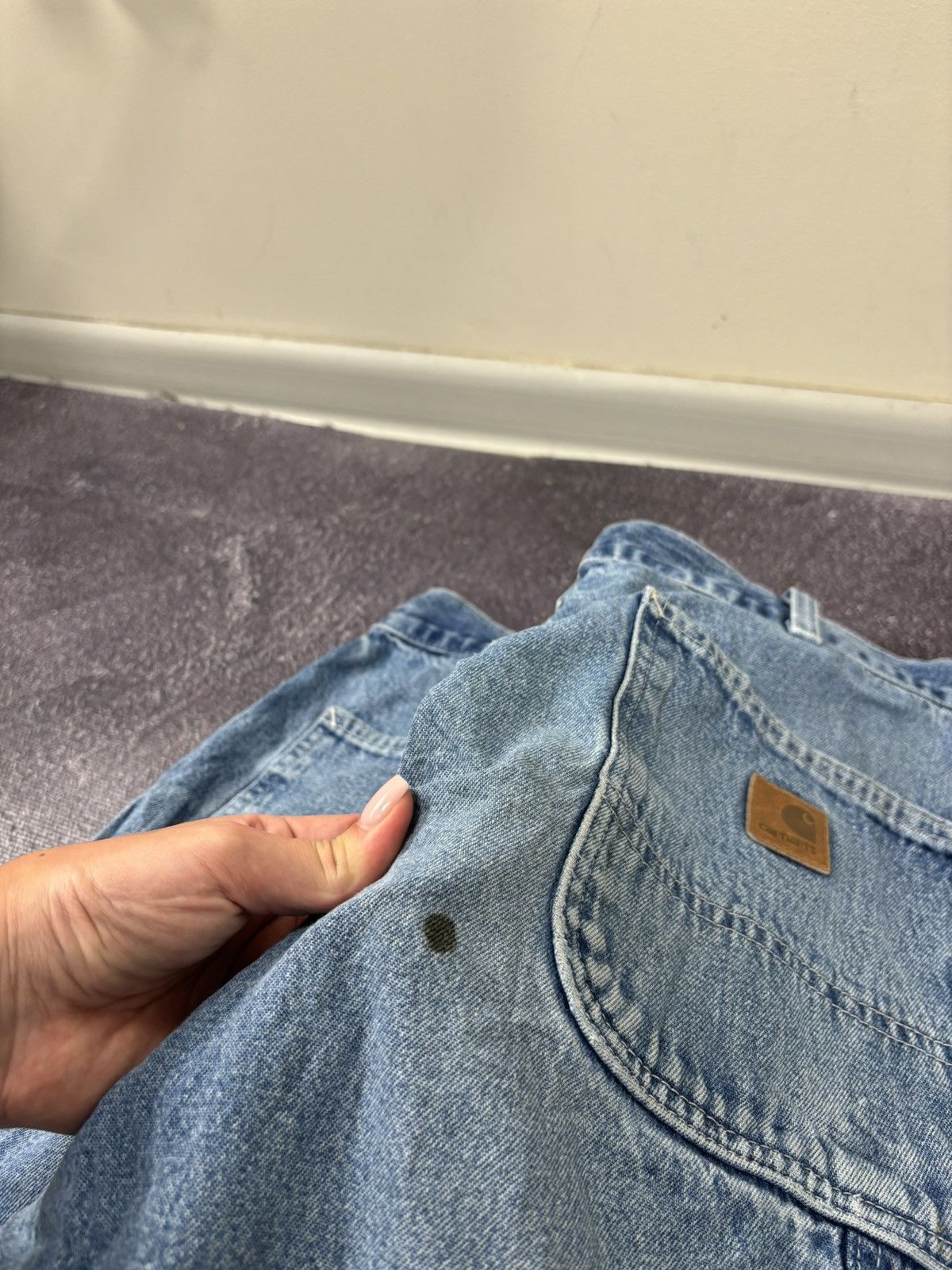 Carhartt Vintage Carhartt Dungaree Fit Faded Blue Denim Baggy Jeans Size US 35 - 9 Thumbnail
