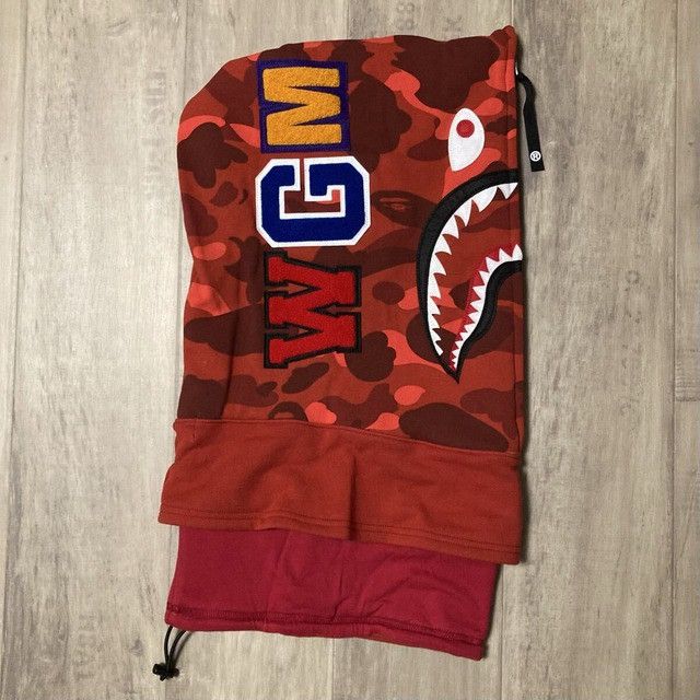 Bape BAPE SHARK HOODIE FACE MASK Neck Warmer Red Camo Size ONE SIZE - 3 Thumbnail