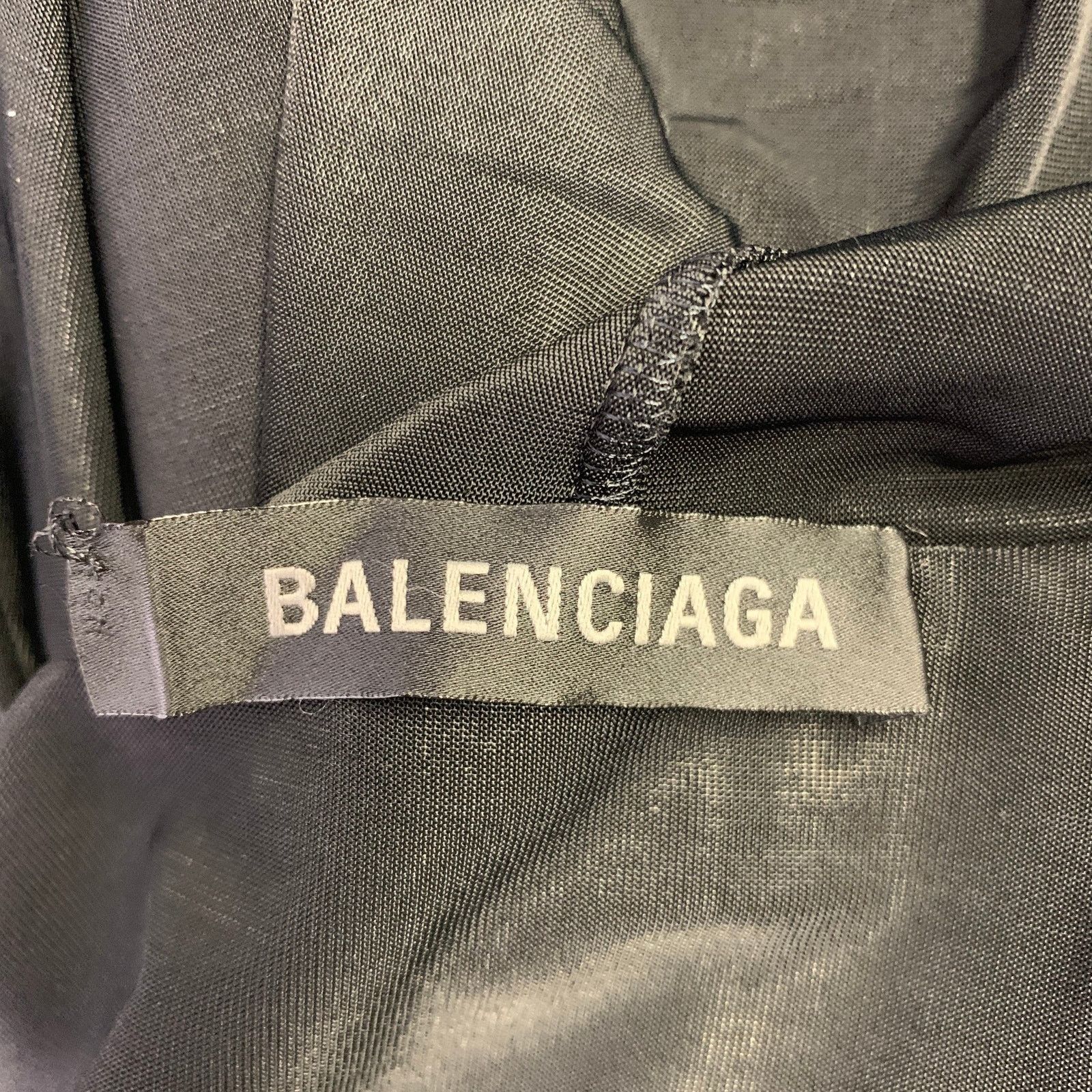Balenciaga Size 4 Black Viscose Blend Draped Long Sleeve Cocktail Dress Size S / US 4 / IT 40 - 5 Thumbnail