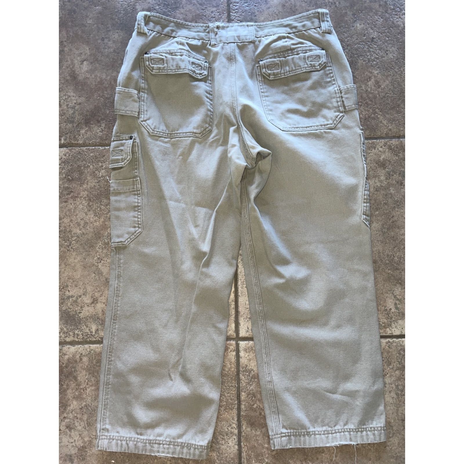 CO Duluth Trading Co Beige Heavy Duty Carpenter Pants Mens Size 40x30 Pants Mens Beige 40x30 Carpenter Duluth Trading Co Size US 40 / EU 56 - 4 Thumbnail