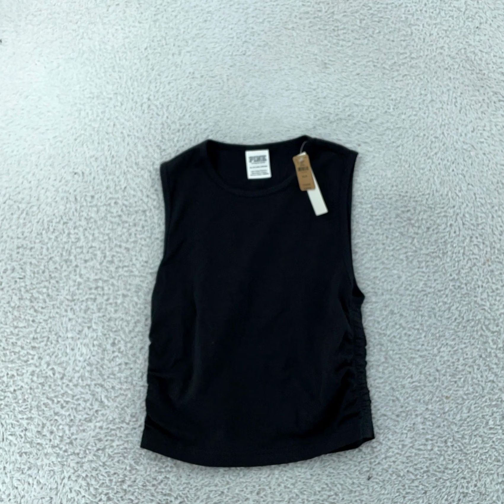 Pinko PINK Victoria's Secret Shirt Womens XS Black Sleeveless Ruched Side Tank Top Size XS / US 0-2 / IT 36-38 - 2 Thumbnail