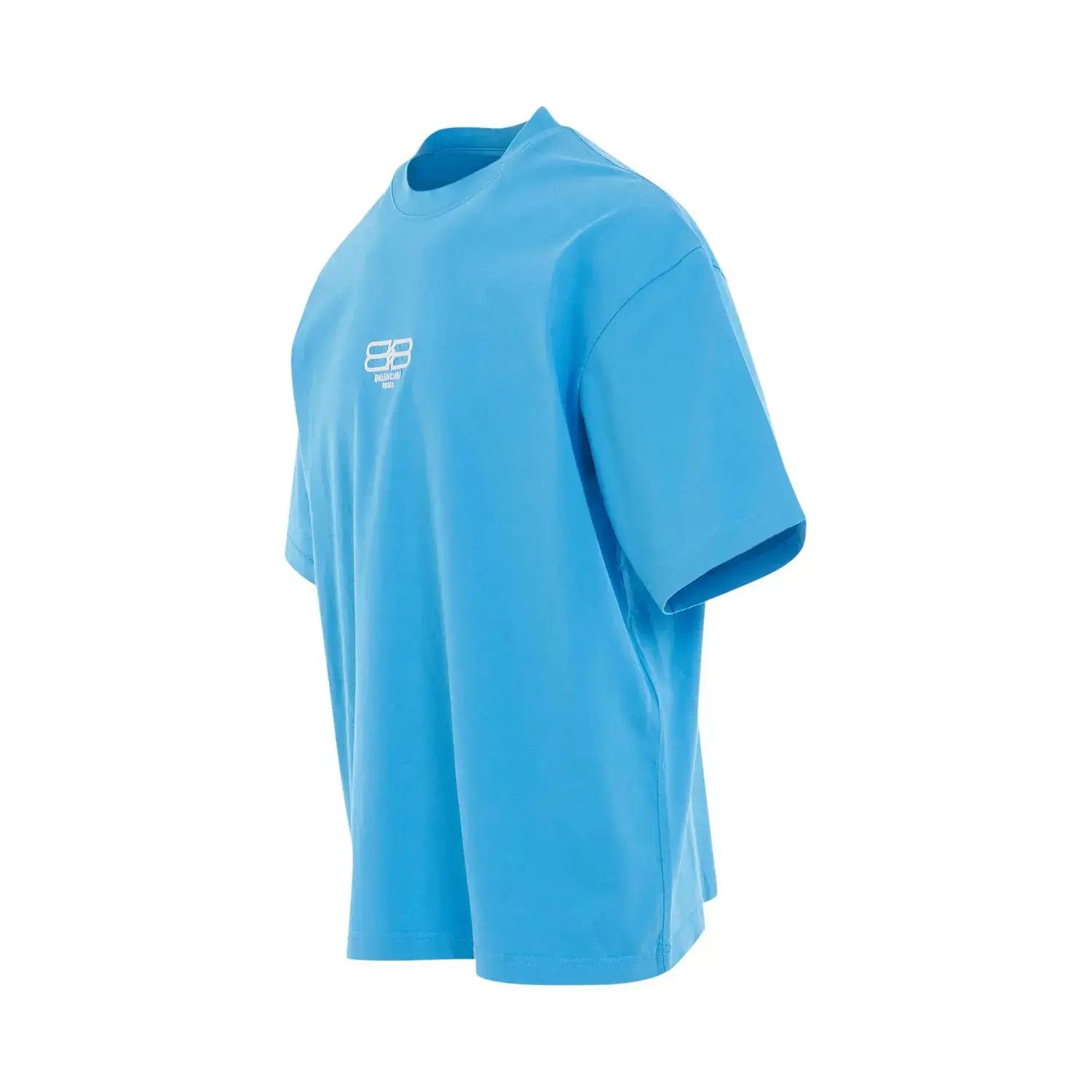 Balenciaga o1s1wg110225 BB Paris Icon Medium Fit T-Shirt in Blue Size US XL / EU 56 / 4 - 2 Thumbnail