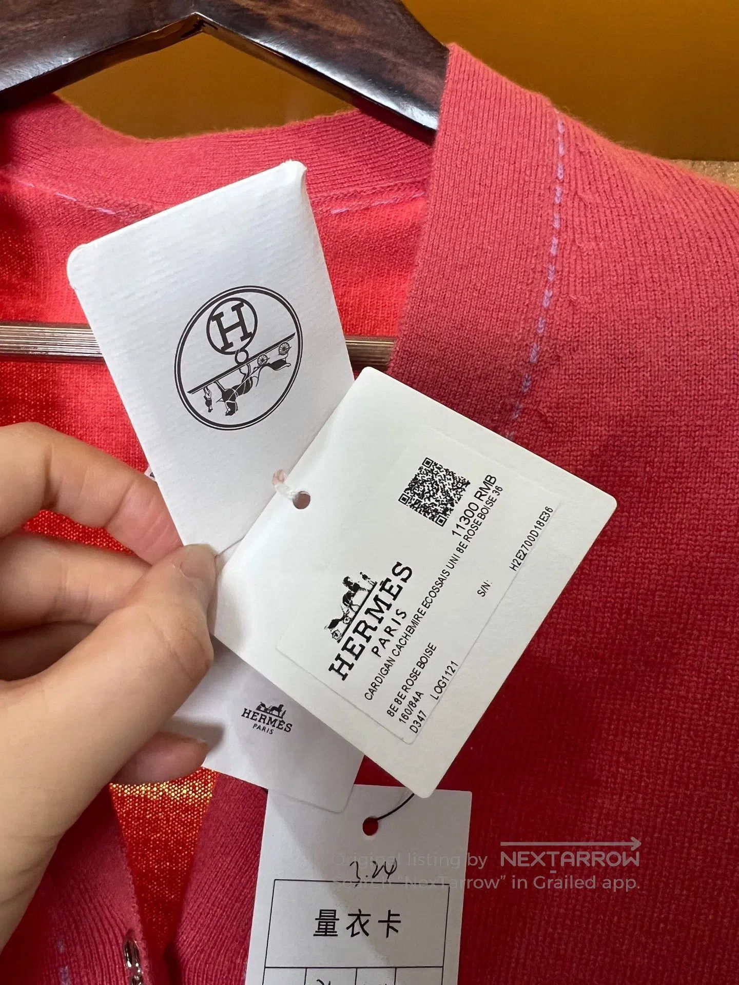 Hermes Hermes Pink Pig Nose Button Cashmere Cardigan| Size XS / US 0-2 / IT 36-38 - 4 Thumbnail
