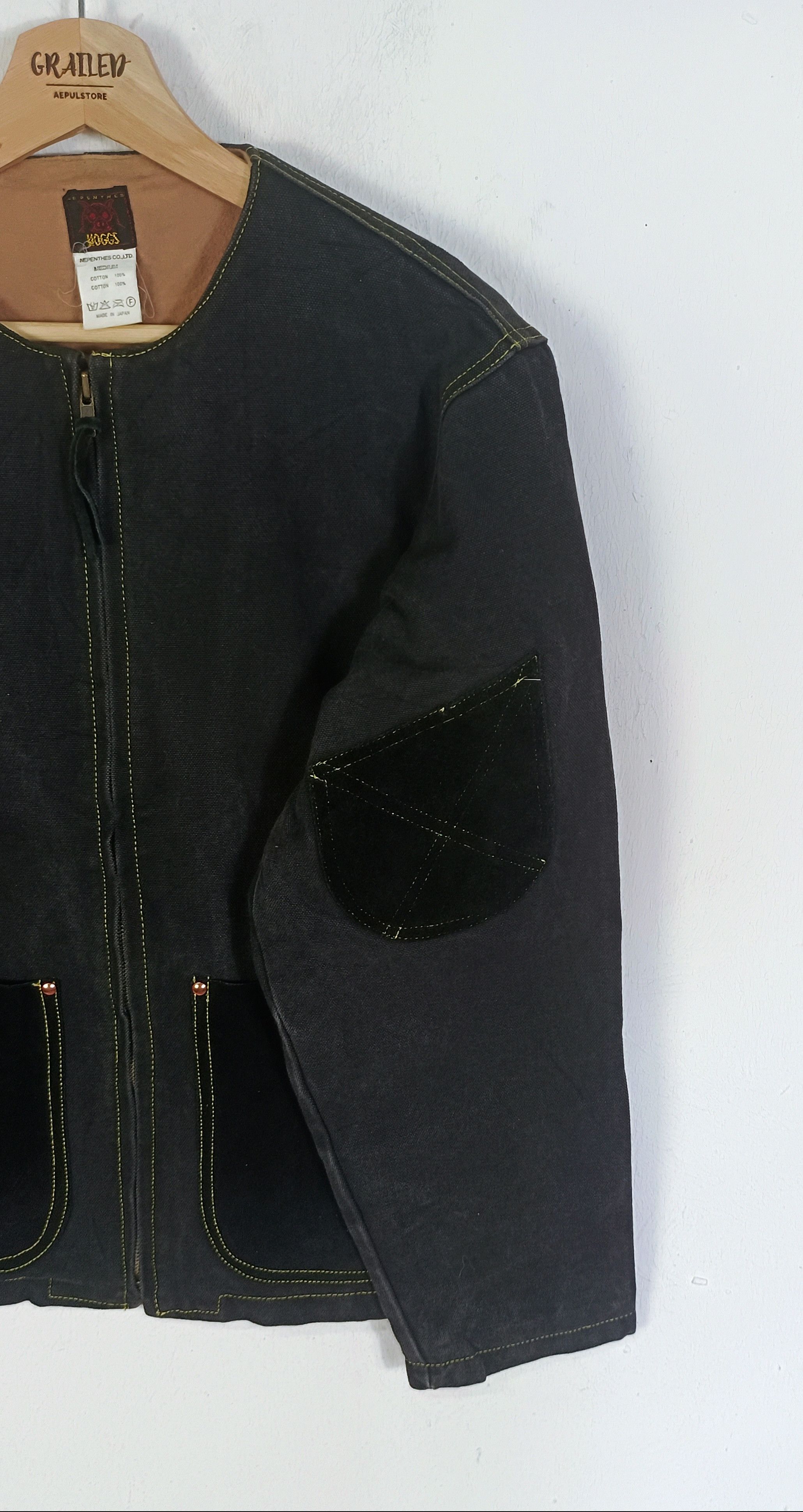 Nepenthes Nepenthes Woggs Denim Jacket With Leather Pacthwork Size US L / EU 52-54 / 3 - 5 Thumbnail