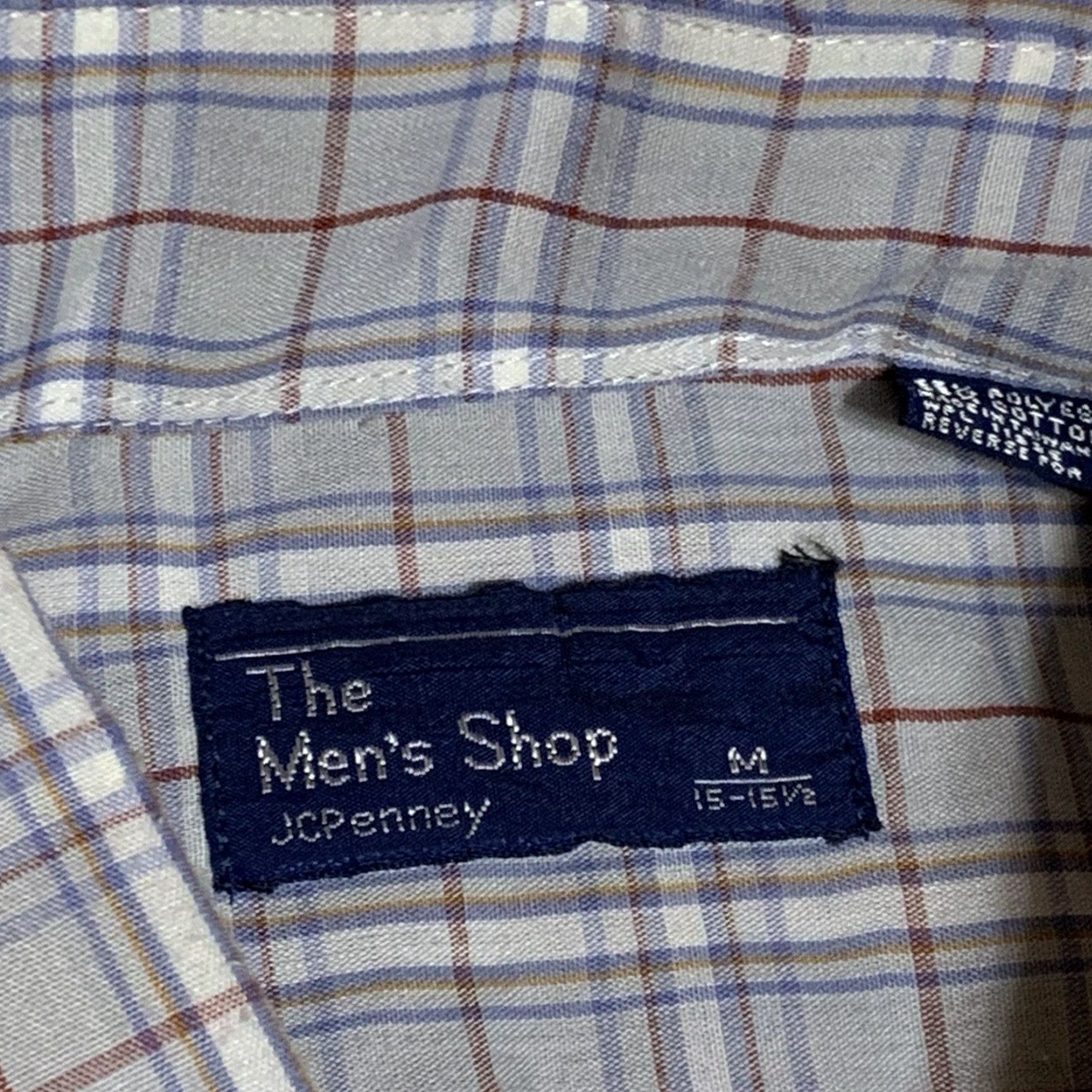 JCPenney VINTAGE JC Penny The Mens Shop Button Front Shirt Mens M Blue Plaid Shirt Mens M Size US M / EU 48-50 / 2 - 7 Thumbnail