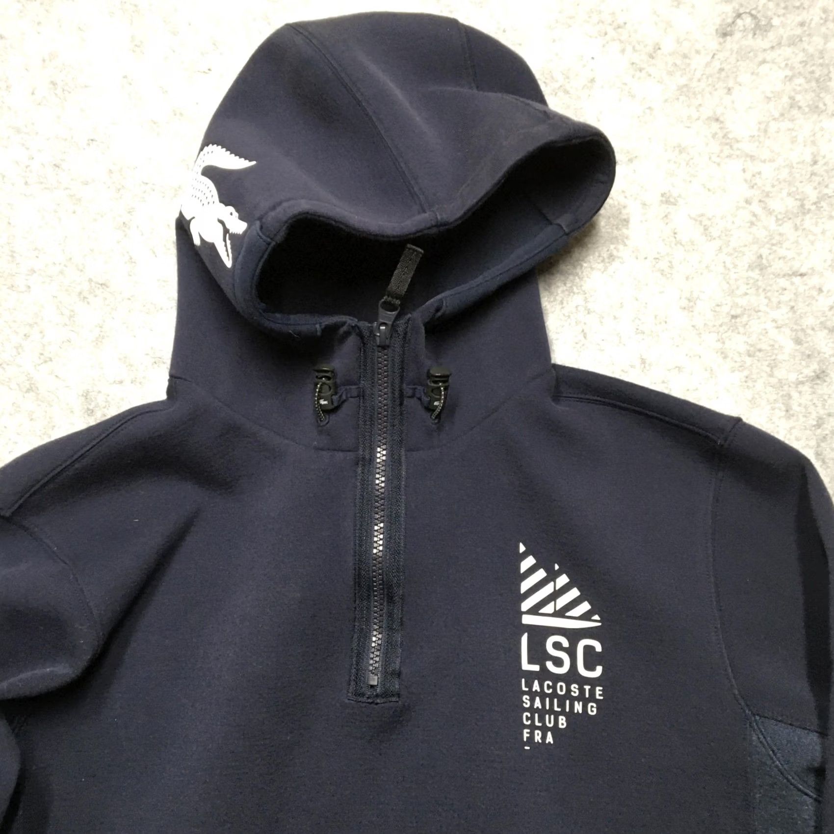 Lacoste Lacoste Hoodie Mens L Blue 1/4 Zip Fleece Sailing Club Graphic Performance Shirt Size US L / EU 52-54 / 3 - 4 Thumbnail