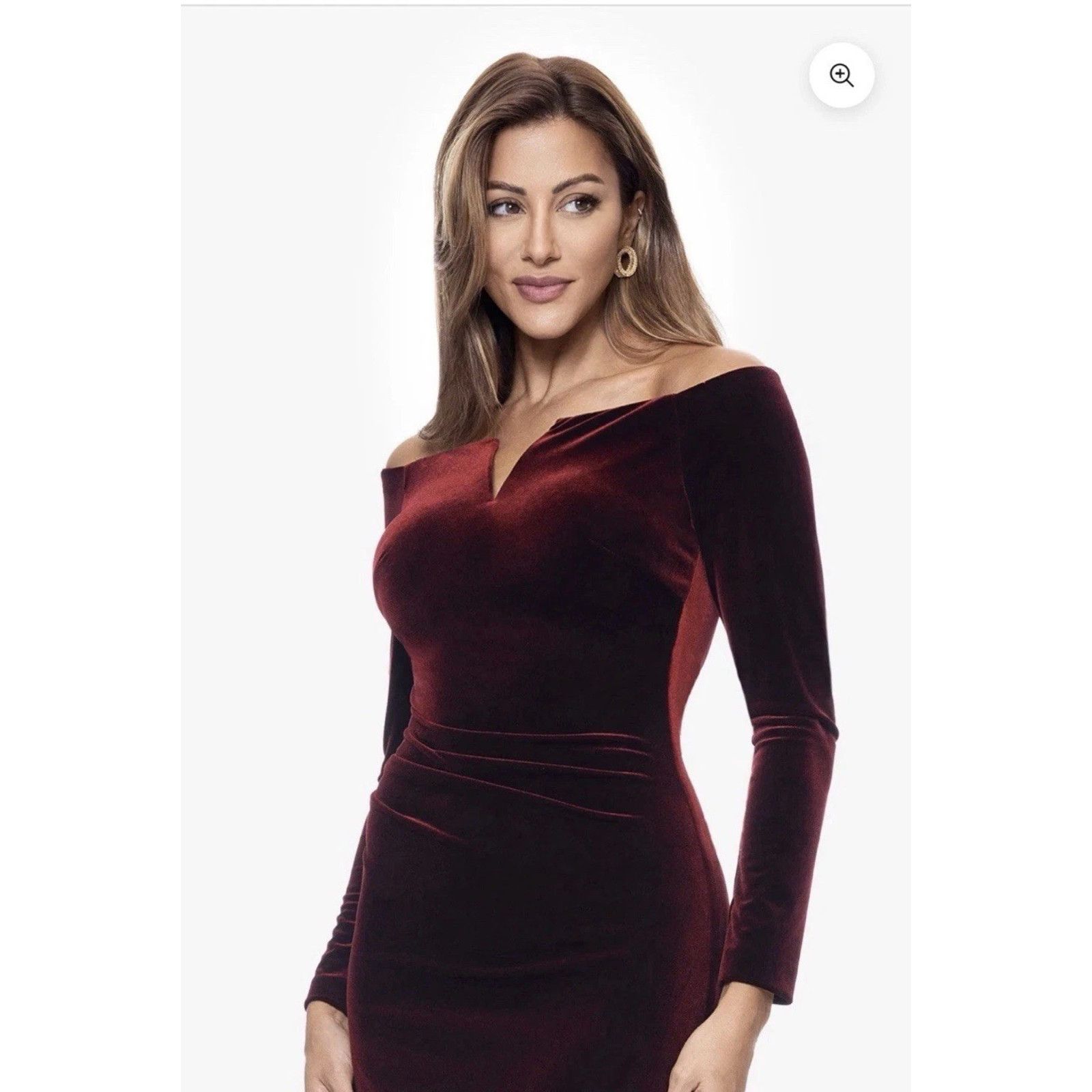 Other XSCAPE Petite "Christy" Long Off the Shoulder Velvet,Size 8P Size M / US 6-8 / IT 42-44 - 2 Thumbnail
