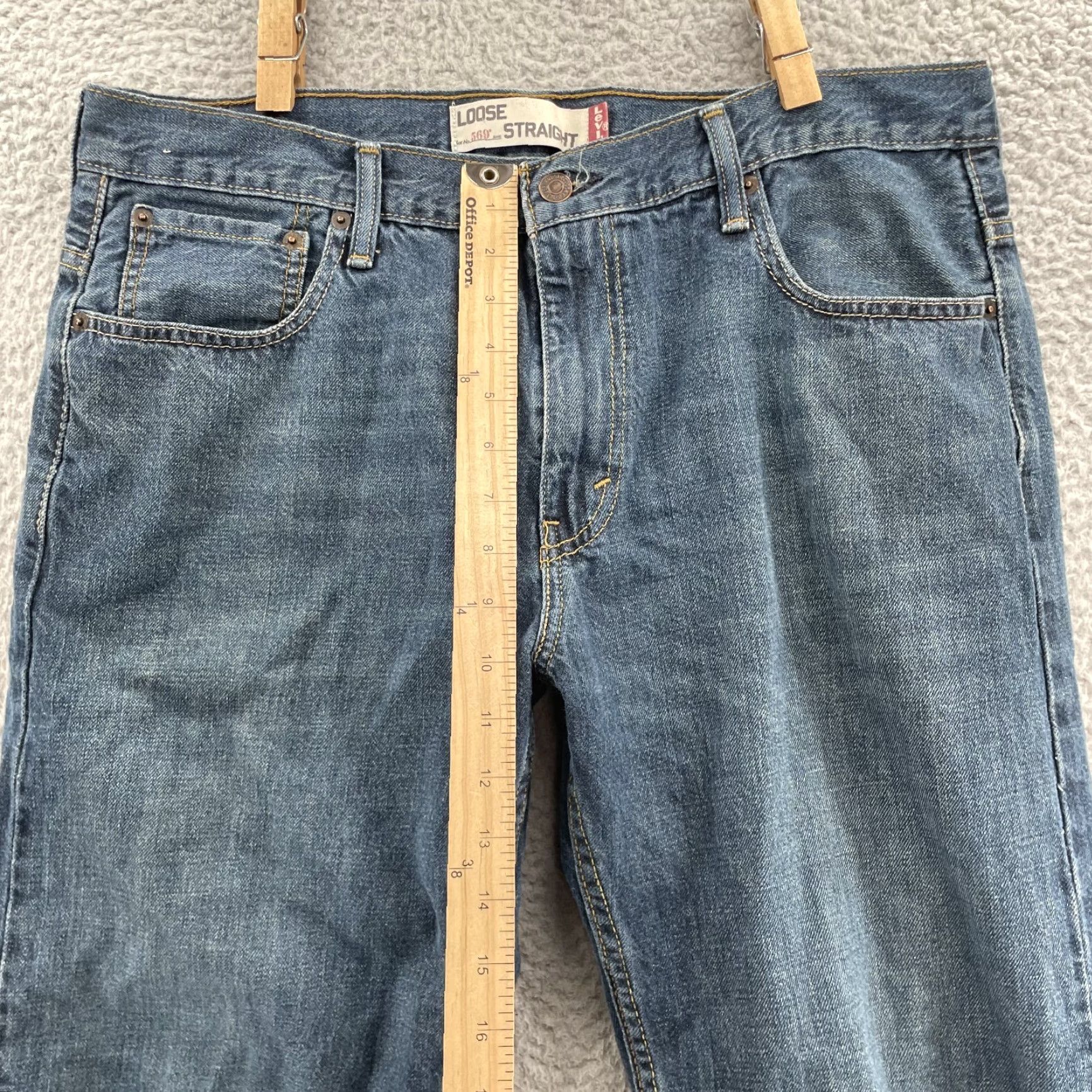 Levi's Levi's 569 Jeans Mens Straight 35x29 Denim Blue 90s Y2k Skate Baggy Workwear Vintage Collection Mens Size US 35 - 5 Thumbnail