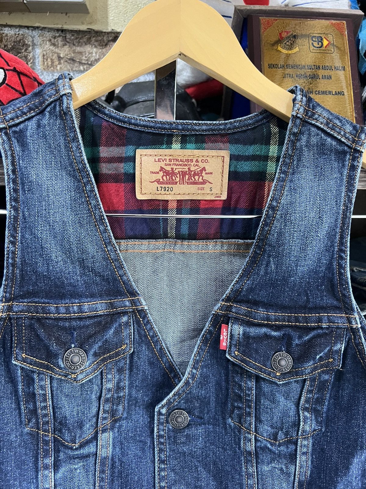 Levi's 🔥Levis L7920 Denim Vest Size XXS / US 00 / IT 34 - 7 Thumbnail