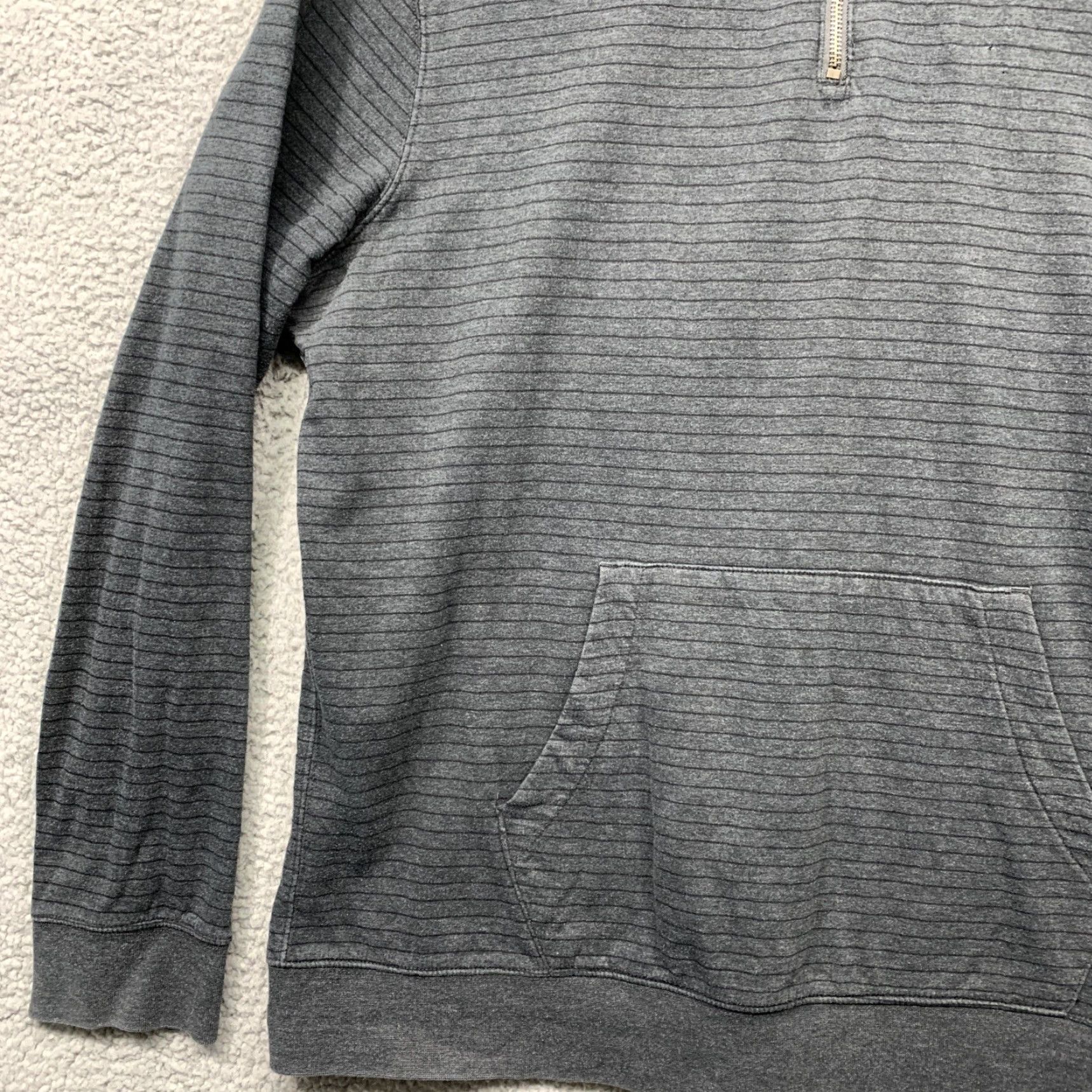 Merona Merona Pullover Shirt Men’s 1/3 Zip XL Gray Black Stripe Kangeroo Pocket Shirt Mens XL Gray Stripe Kangaroo Pocket Merona Size US XL / EU 56 / 4 - 7 Thumbnail