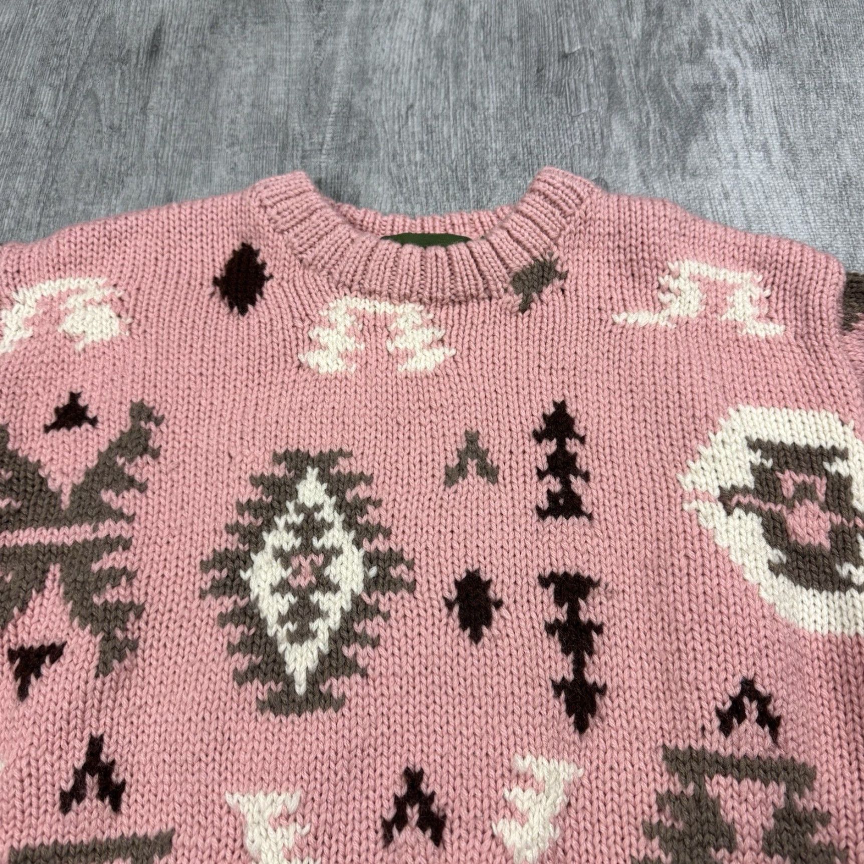 Pinko VINTAGE Outback Red Southwestern Geometric Crewneck Sweater M Pink/Neutrals Womens Size M / US 6-8 / IT 42-44 - 2 Thumbnail