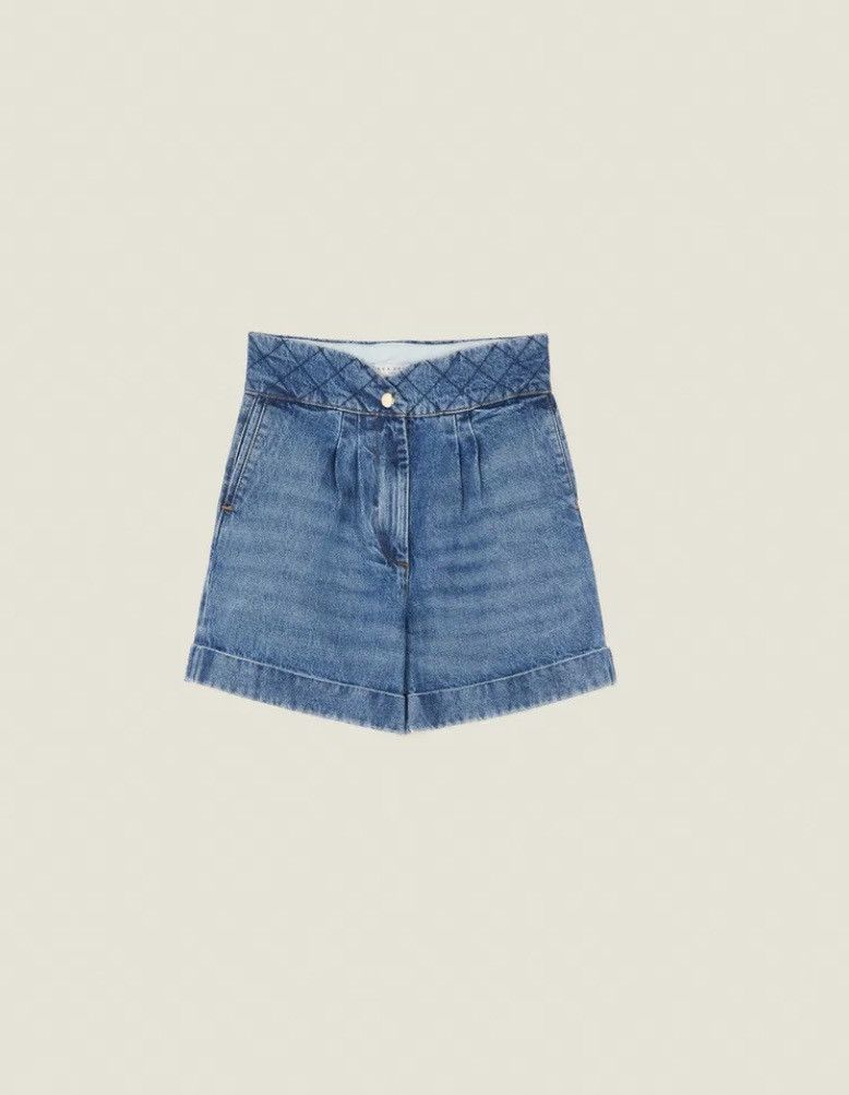 Designer × Sandro Sandro oldmoney style quilted denim shorts Size 26" / US 2 / IT 38 - 4 Thumbnail