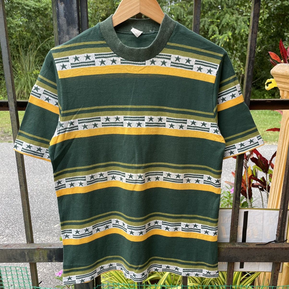 Vintage 🔥🇯🇵Vintage Retro Japan Made Striped Star Tee Size US M / EU 48-50 / 2 - 5 Thumbnail