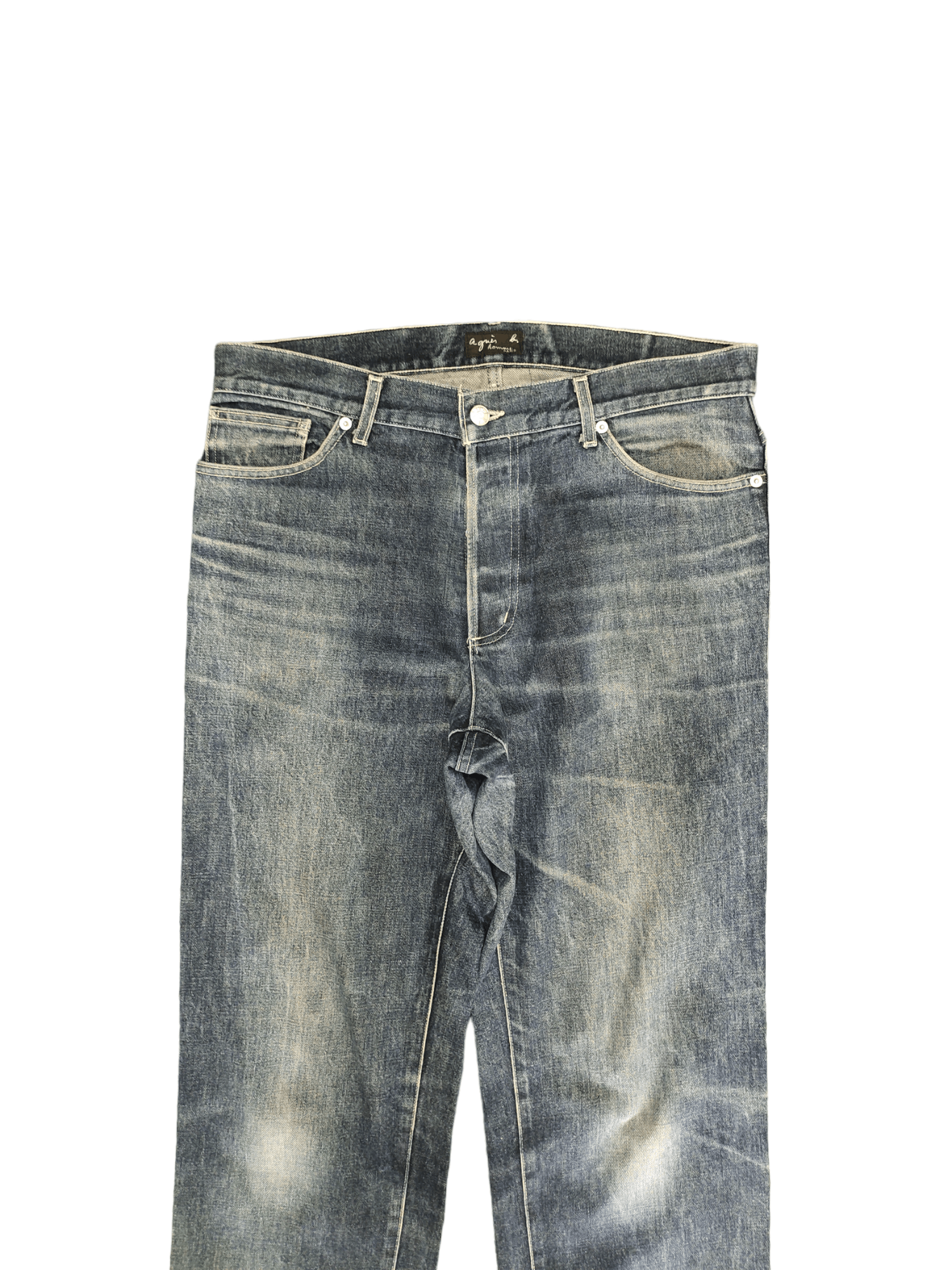 agnes b. Vintage 90s Agnes B. Homme Clawmark Faded Denim Jeans Size US 34 / EU 50 - 2 Thumbnail