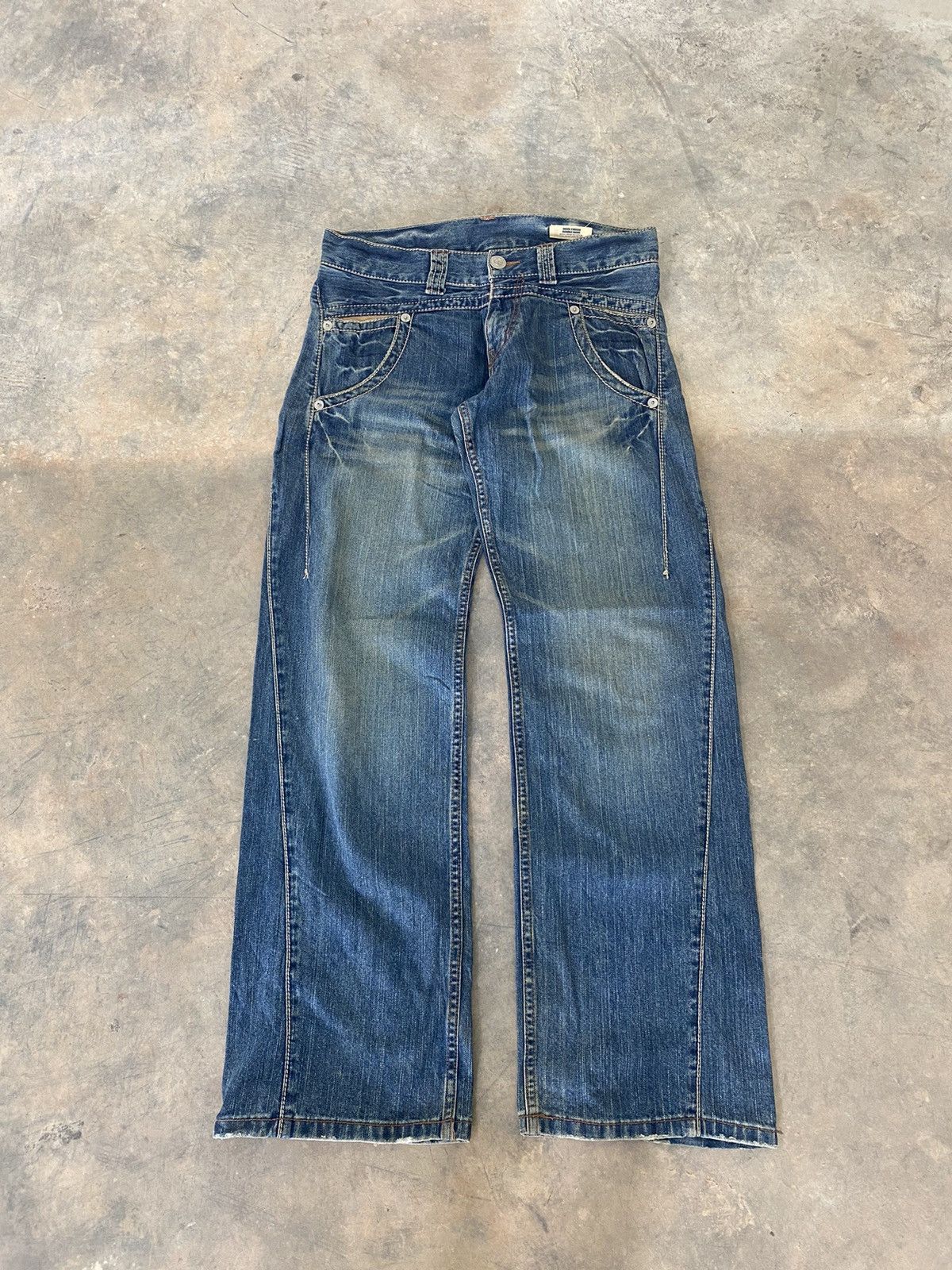 Hysteric Glamour Sick☠️ DoubleName Double Waist Wash Jeans Punk Grunge Size US 32 / EU 48 - 3 Thumbnail