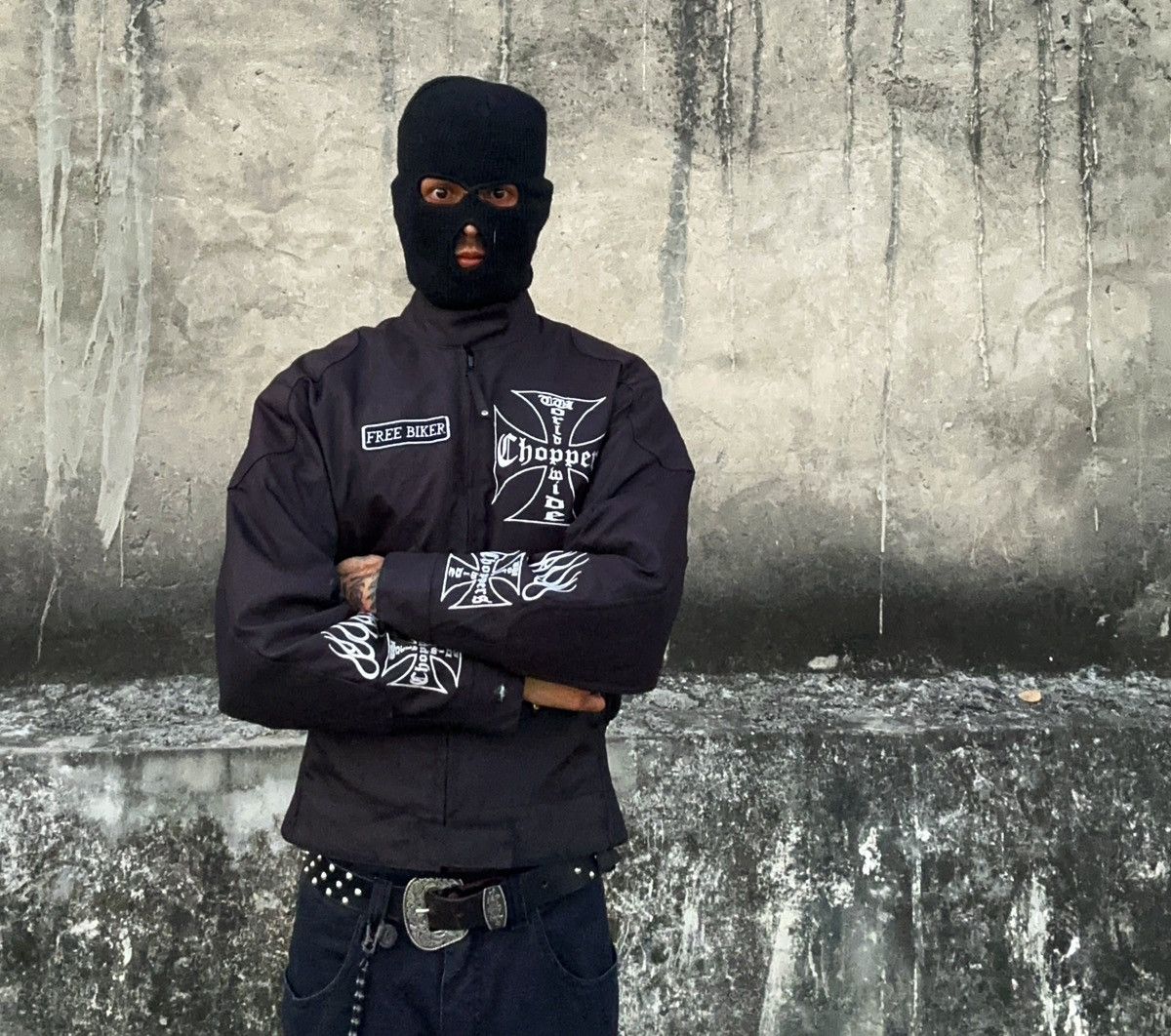 West Coast Choppers Rare Vintage Y2K West Coast Choppers iron cross biker jacket Size US L / EU 52-54 / 3 - 14 Thumbnail