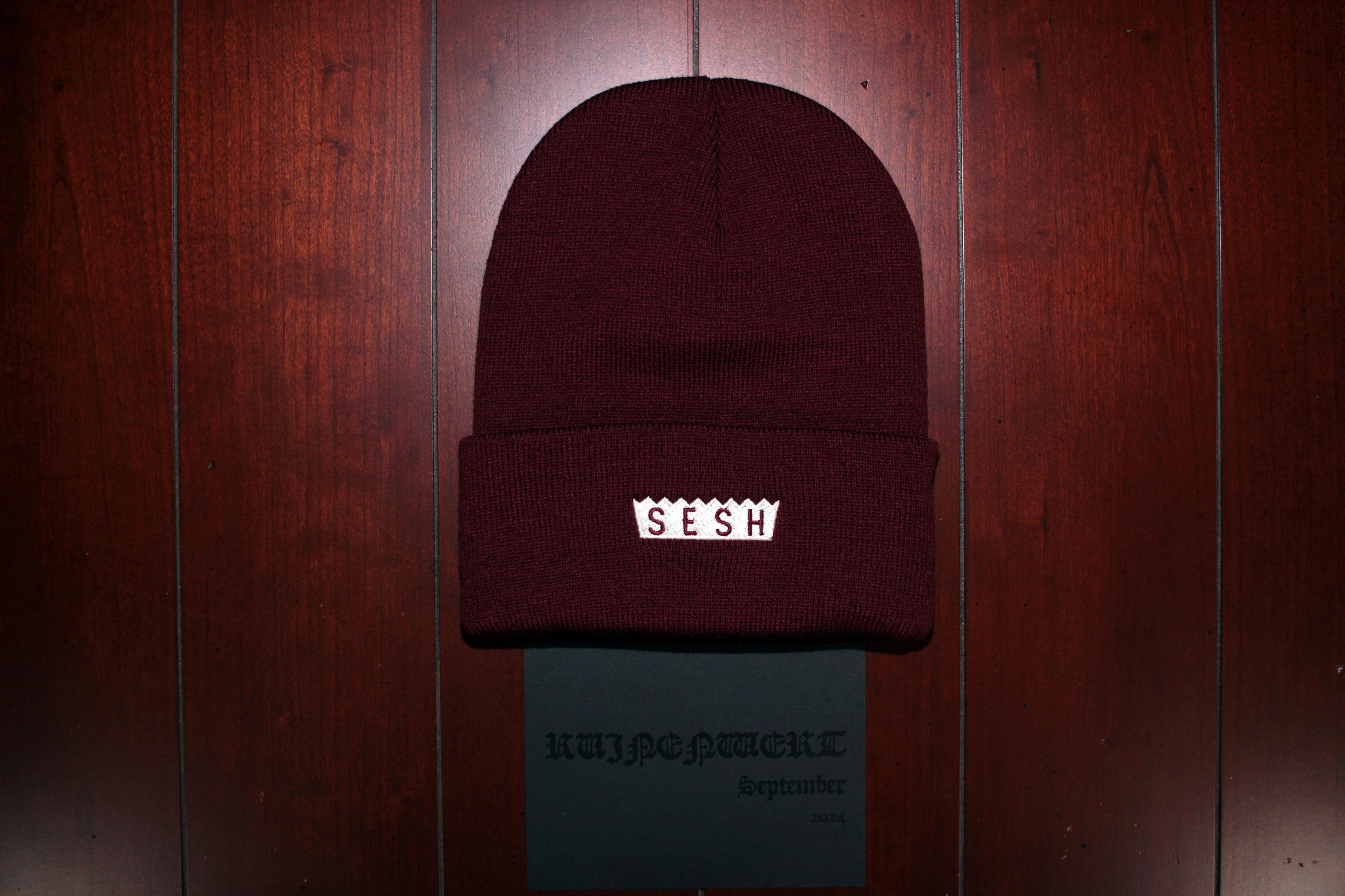 Bones TeamSESH 'SimpleSesh' Embroidered Beanie (Maroon) Size ONE SIZE - 6 Thumbnail
