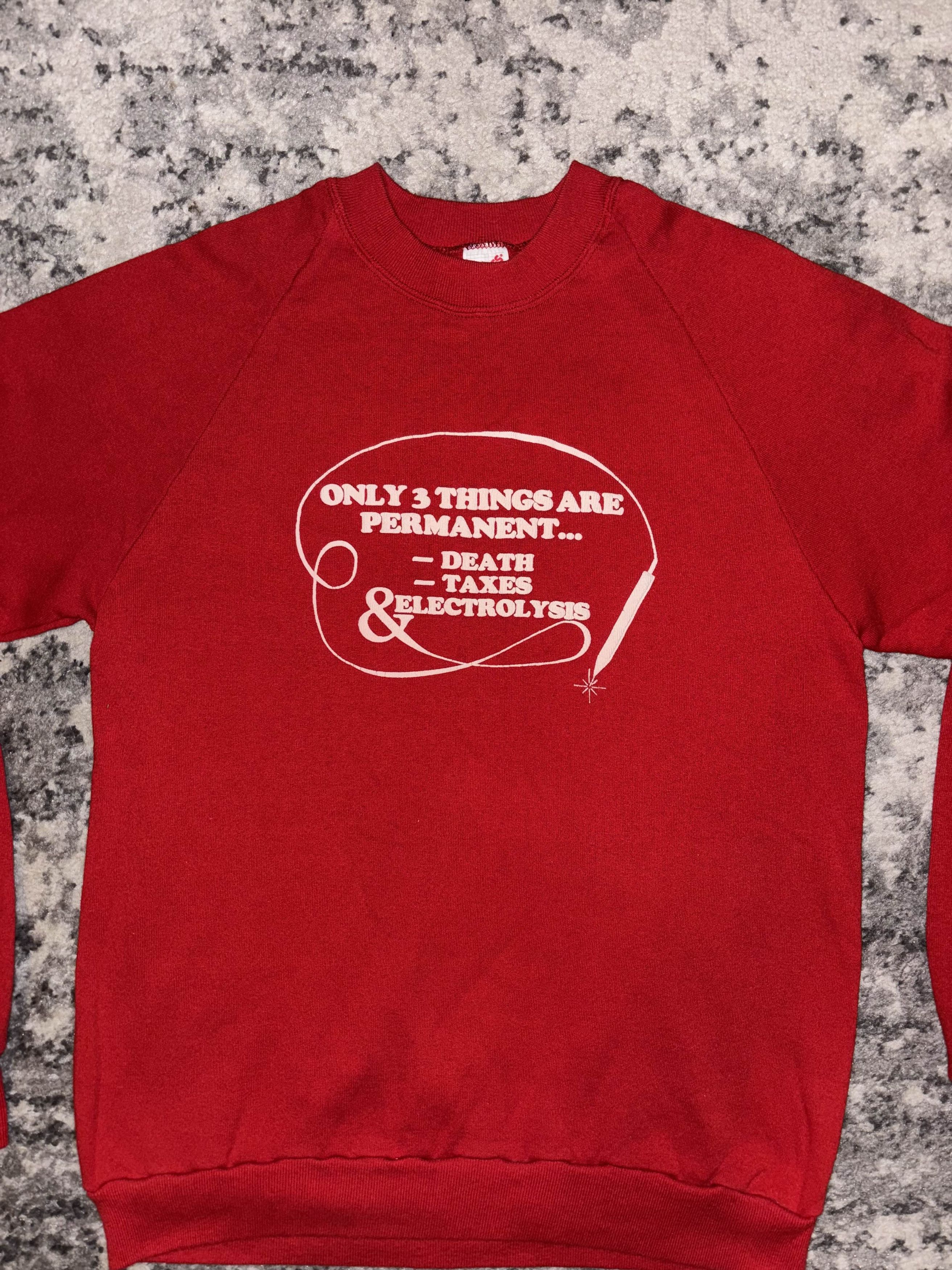 Vintage Vintage 80s / 90s Only 3 Things Are Permanent Sweatshirt Size US S / EU 44-46 / 1 - 2 Thumbnail