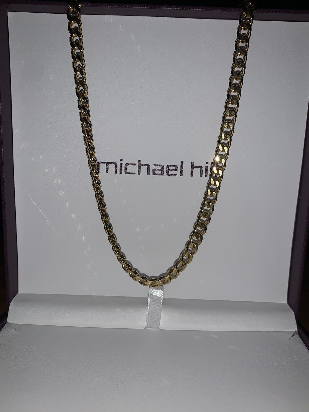 image of 22” 7Mm 10K Solid Cuban Curb Link Golden Chain 57G, Men's