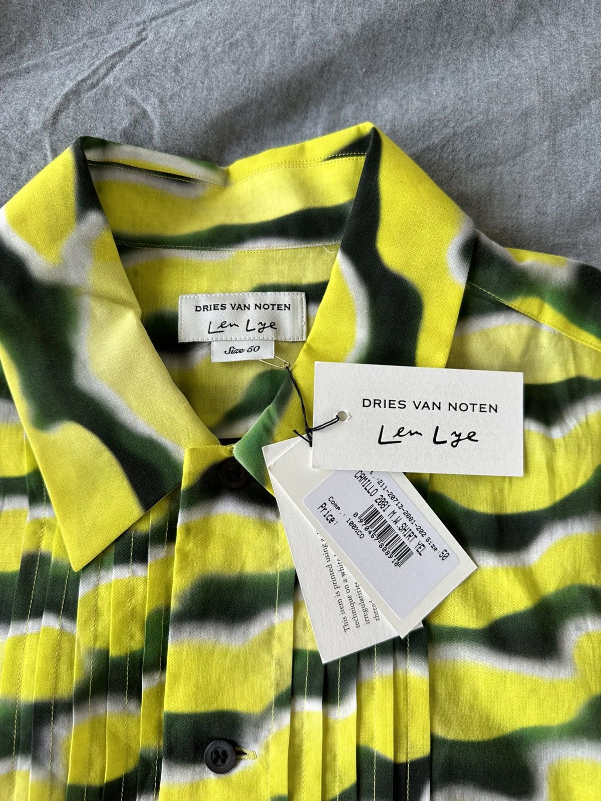 Dries Van Noten Dries Yellow Len Lye Edition Camillo Short Sleeve Shirt Size US M / EU 48-50 / 2 - 5 Thumbnail