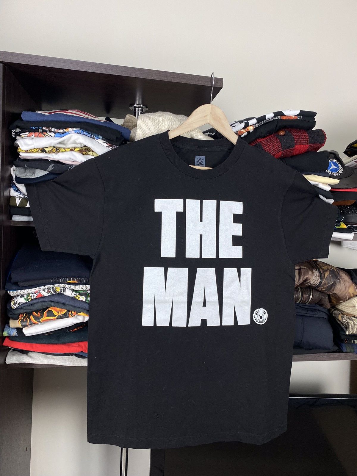 Other × Vintage × WWE Vintage THE MAN WWE Wrestling Black TEE Size US L / EU 52-54 / 3 - 2 Thumbnail