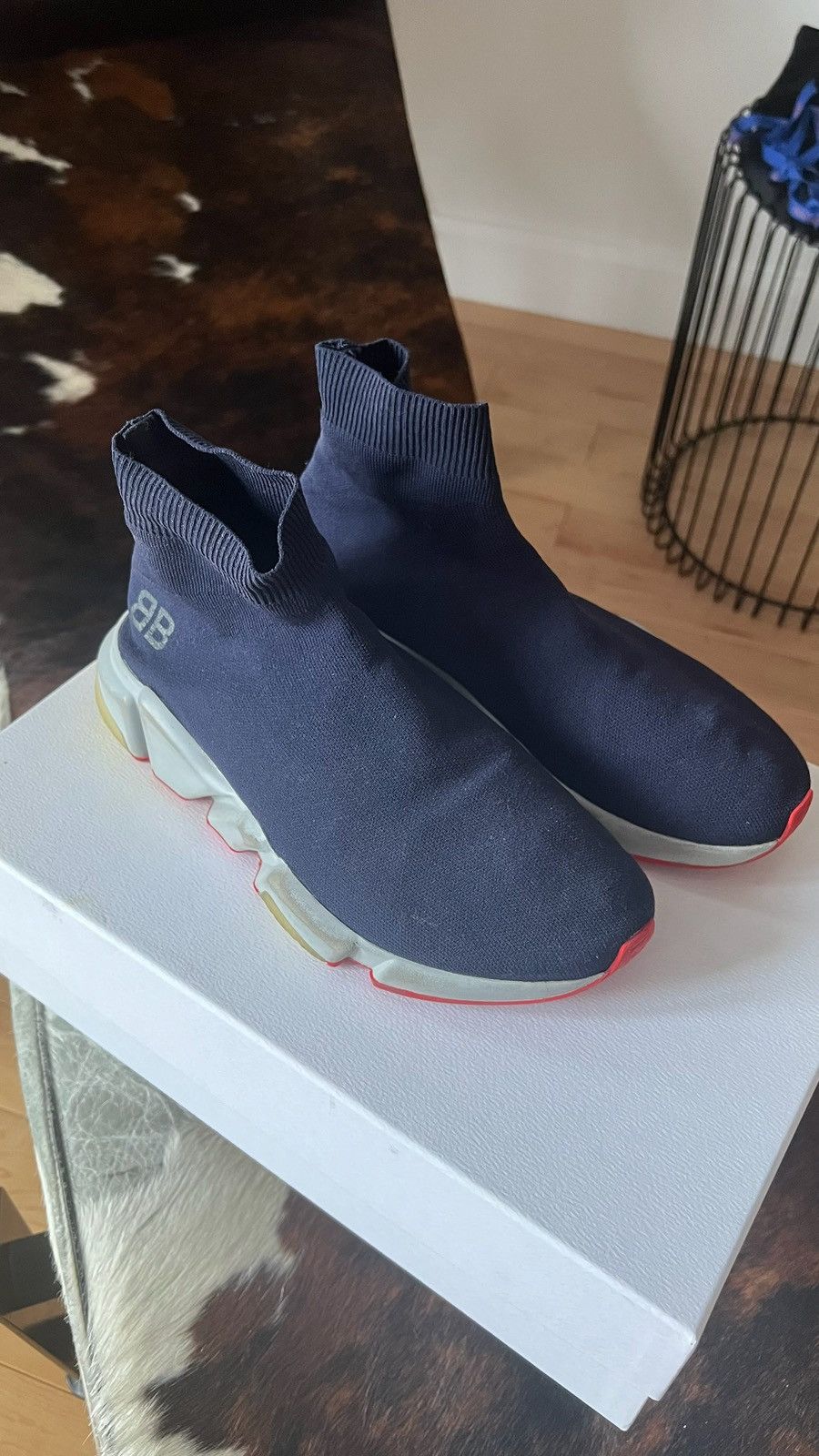 Balenciaga Balenciaga navy Sock Trainers Size US 7 / EU 40 - 1 Thumbnail