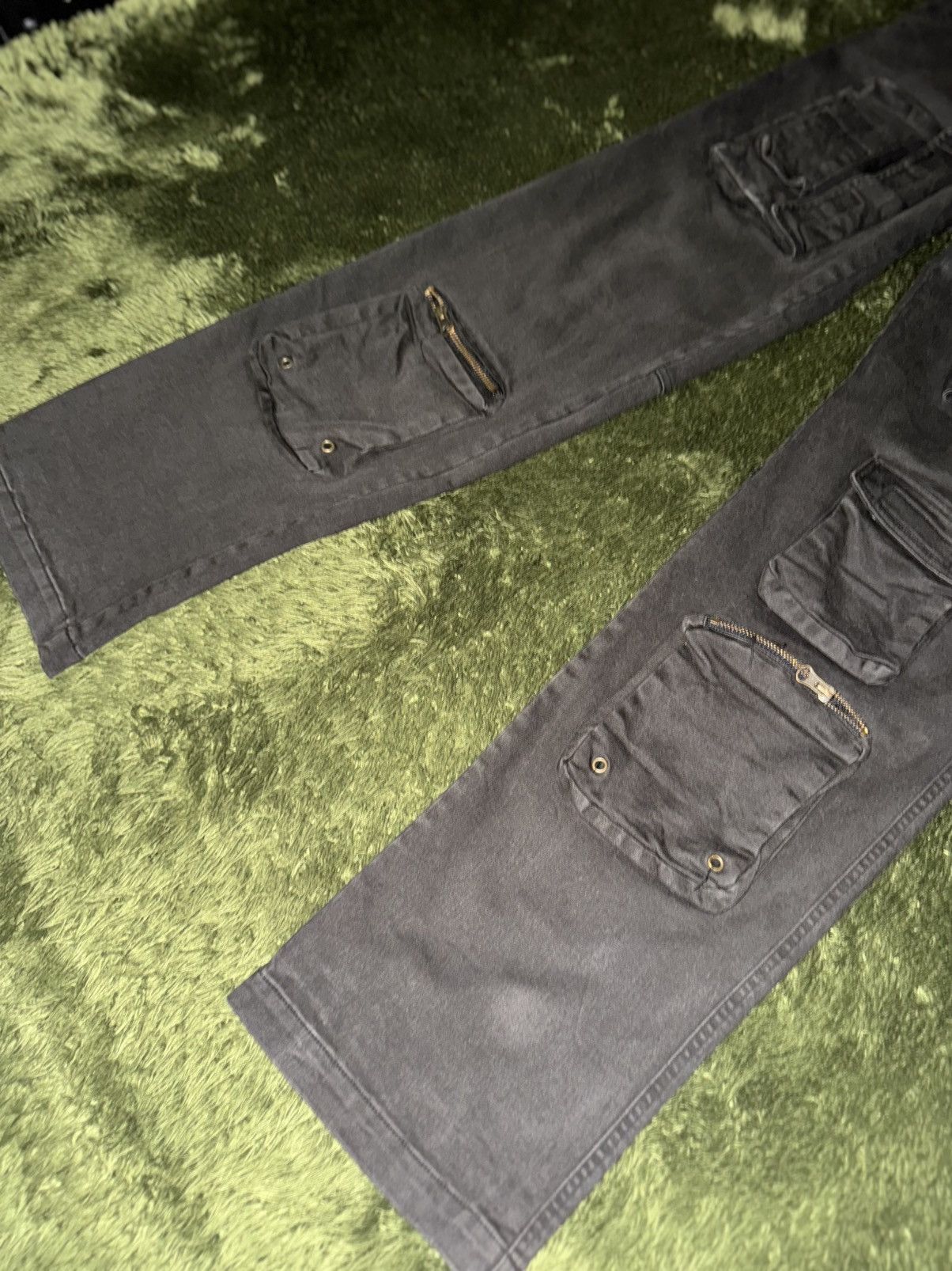 Japanese Brand [2] UNDERMYCAR Vintage Wash Pocket Detail Cargo Pants Olive Size US 32 / EU 48 - 8 Thumbnail