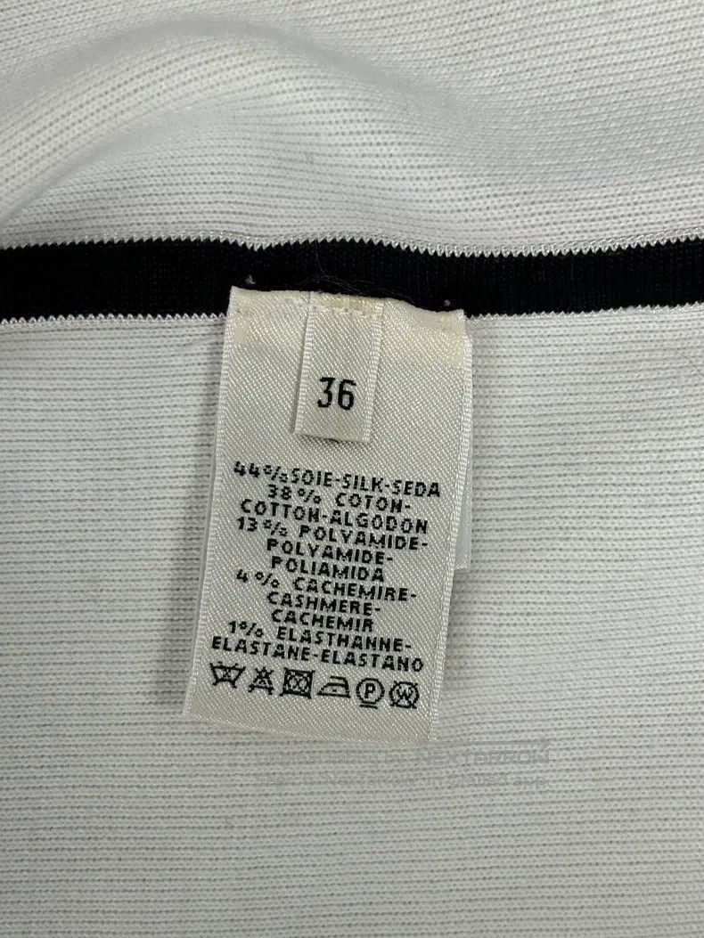 Hermes Hermes Women's Knit Jacket, White with Black Size XS / US 0-2 / IT 36-38 - 2 Thumbnail