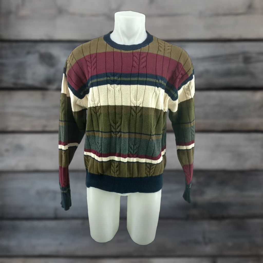 Nautica Nautica Men XL multi-color crew neck cotton cable-knit sweater Size US XL / EU 56 / 4 - 1 Thumbnail