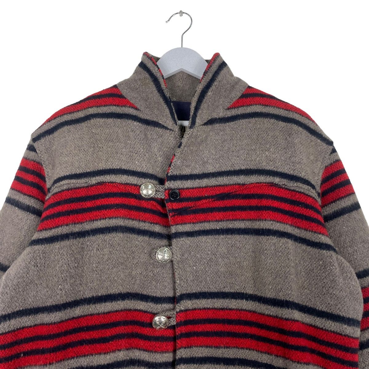 Designer × Japanese Brand × Vintage 💥DEPT STRIPED BUTTON WOOL JACKET Size US M / EU 48-50 / 2 - 2 Thumbnail