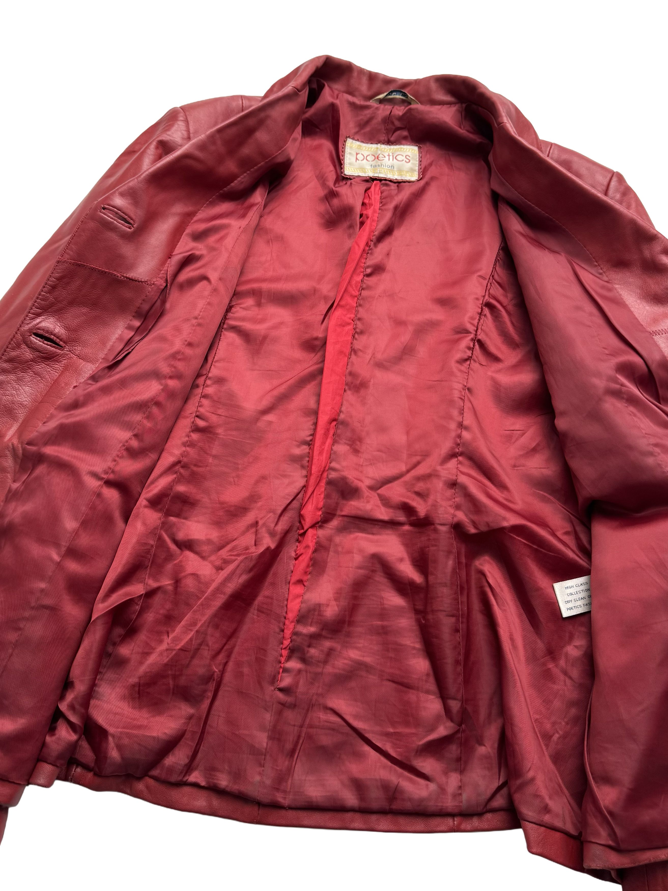 Vintage Vintage Y2K Leather Jacket Tailored Button Front Pocket Size L / US 10 / IT 46 - 8 Thumbnail
