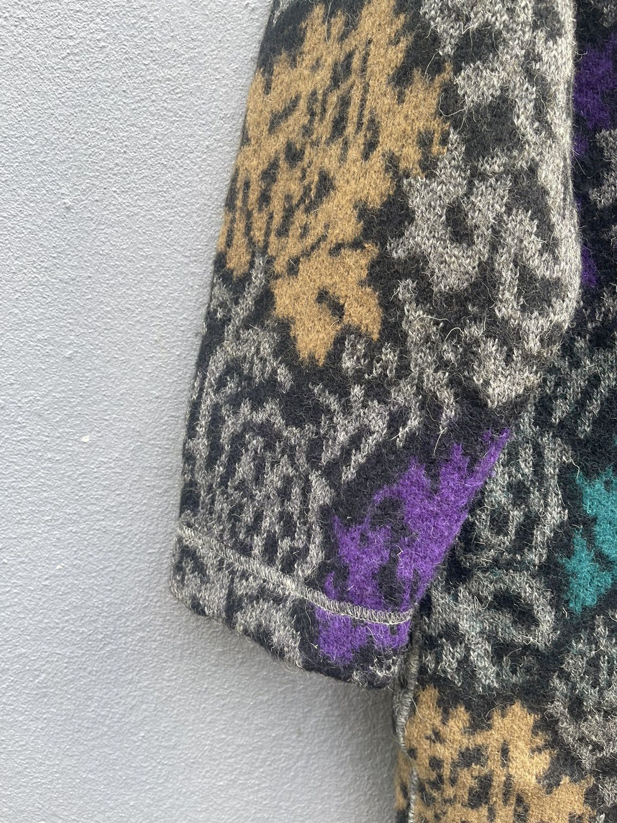 Designer Vintage Castleberry New York Wool Jacket Bold Floral Pattern Size L / US 10 / IT 46 - 13 Thumbnail