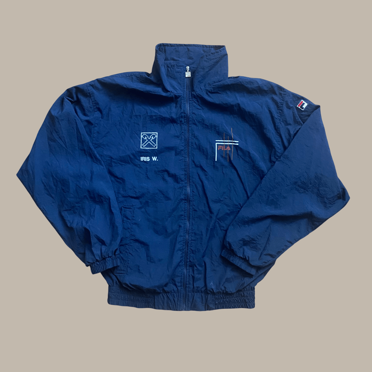 Fila Vintage Fila Windbreaker Bomber made in Italy Navy Nylon Size US M / EU 48-50 / 2 - 1 Thumbnail
