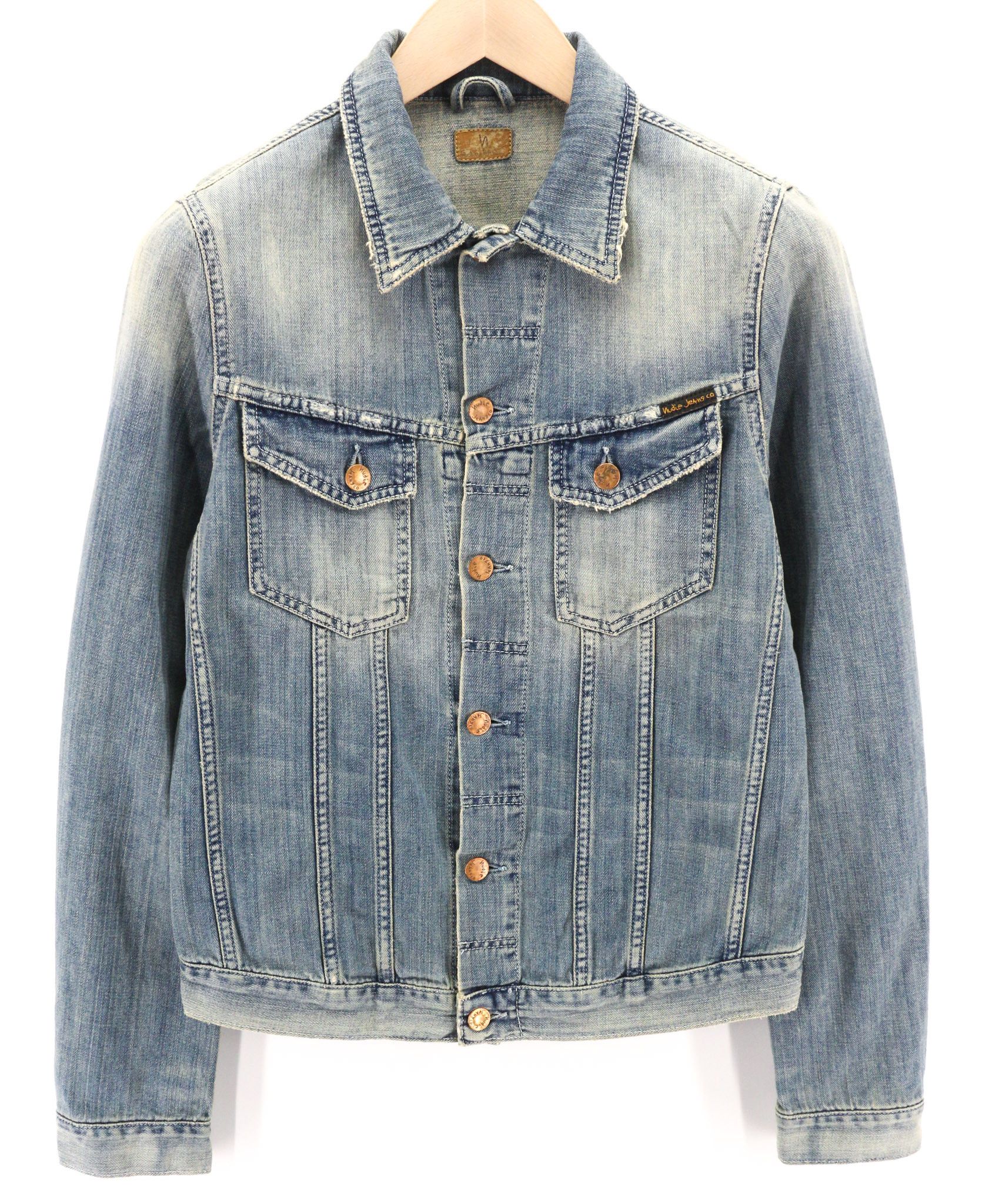 Nudie Jeans BILLY S Denim Light Shades Buttoned Logo Jacket 80752 Size US S / EU 44-46 / 1 - 1 Thumbnail