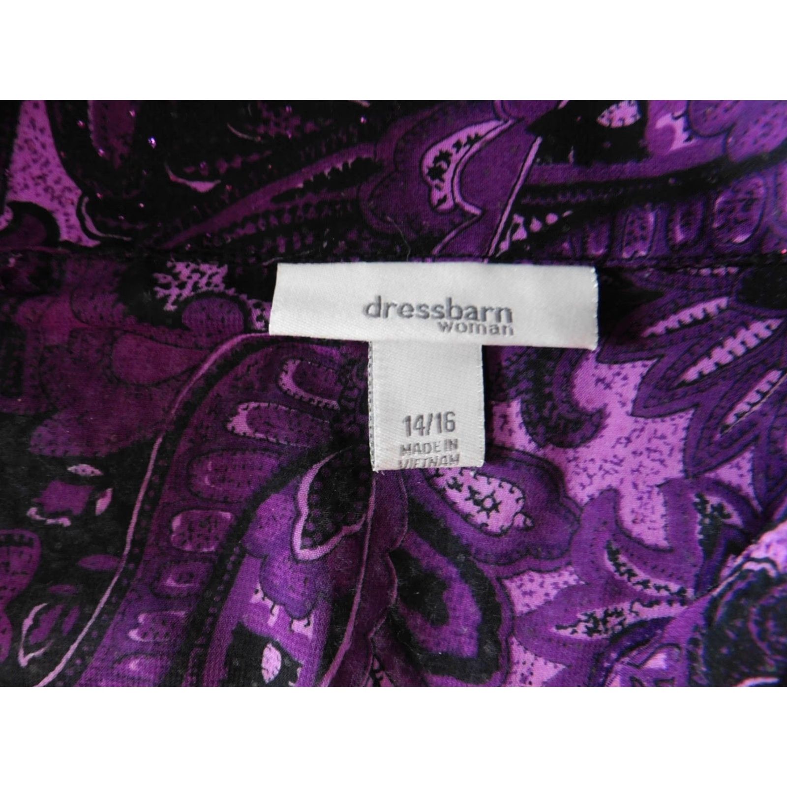 Vintage Dressbarn Blouse 16 Purple Floral Crew Neck Pullover Long Sleeve Casual Designer Top Womens Regular Size 16 Purple Floral Blouse Size XXL / US 16-18 / IT 52-54 - 4 Thumbnail