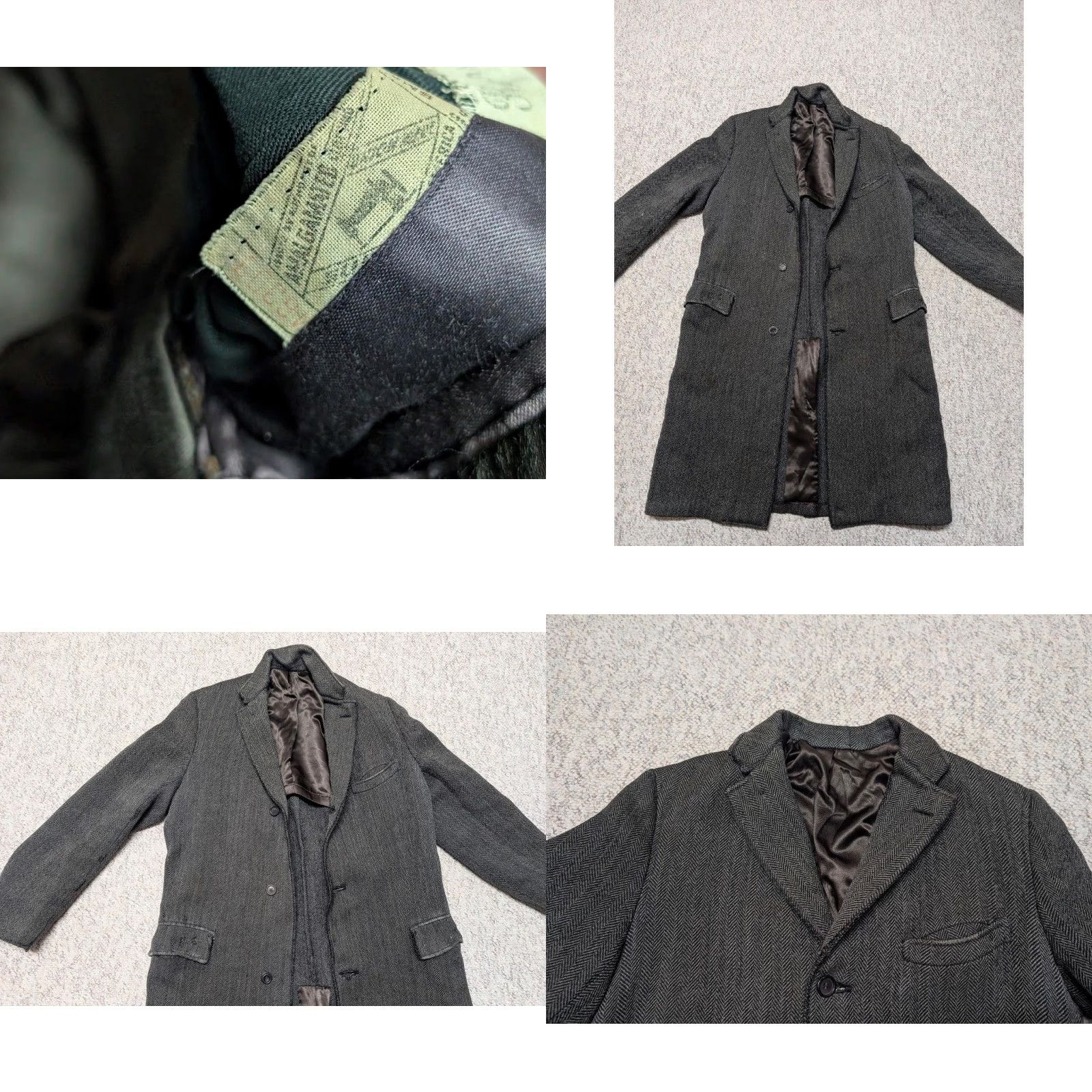 Vintage VINTAGE Rogers Peet Overcoat Tweed Herringbone Gray 40 M Coat Men Long Long Sleeve Patina 1950s USA Made Size US M / EU 48-50 / 2 - 8 Thumbnail