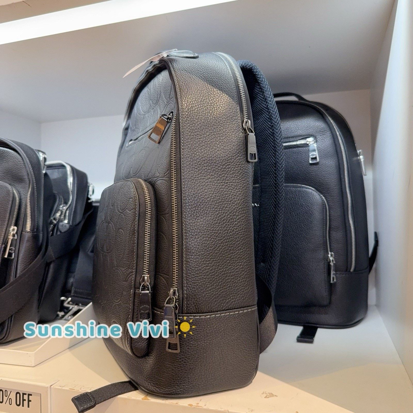 Coach NWT Coach Men’s Ethan Backpack Leather Gunmetal/Black CCF69 Size ONE SIZE - 4 Thumbnail