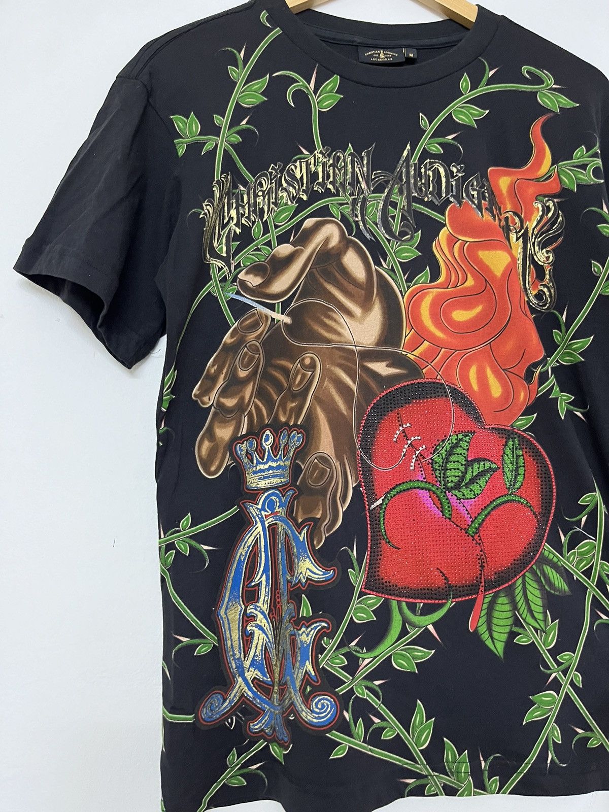 Christian Audigier Christian Audigier Flame Hand Tshirt Size US M / EU 48-50 / 2 - 2 Thumbnail