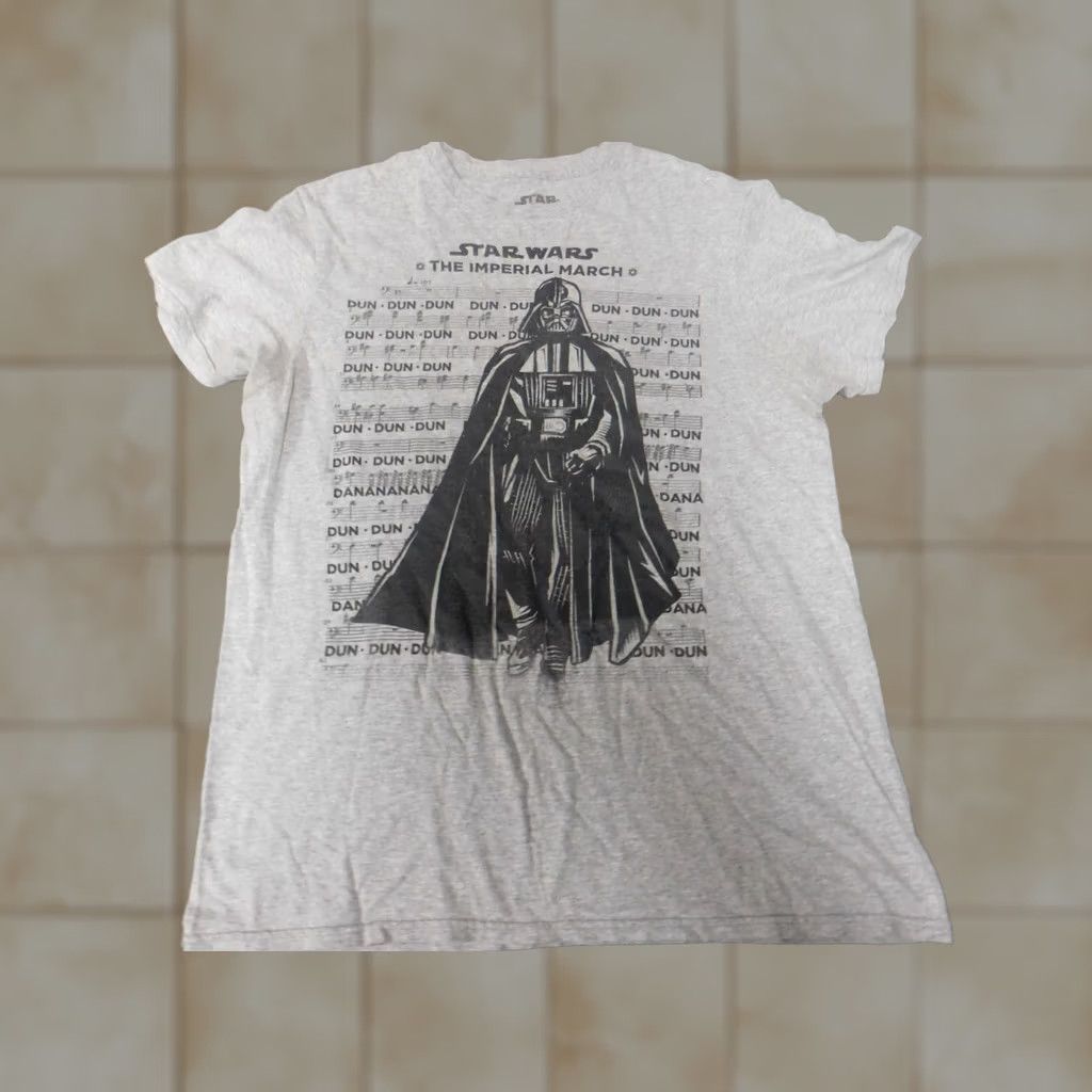 Star Wars Star Wars Mens Shirt T-Shirt Gray Medium Crew Neck Short Sleeve Logo Breathable Knit Cotton Regular Star Wars Theme Size US M / EU 48-50 / 2 - 1 Thumbnail