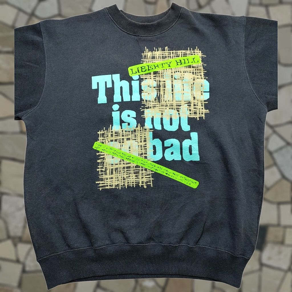 Vintage VTG 90s Liberty Hill This Life Is Not So Bad Crewneck Sweatshirt Mens Blue Cotton Blend Heavyweight Graphic Print Pullover Regular L Size US L / EU 52-54 / 3 - 1 Thumbnail